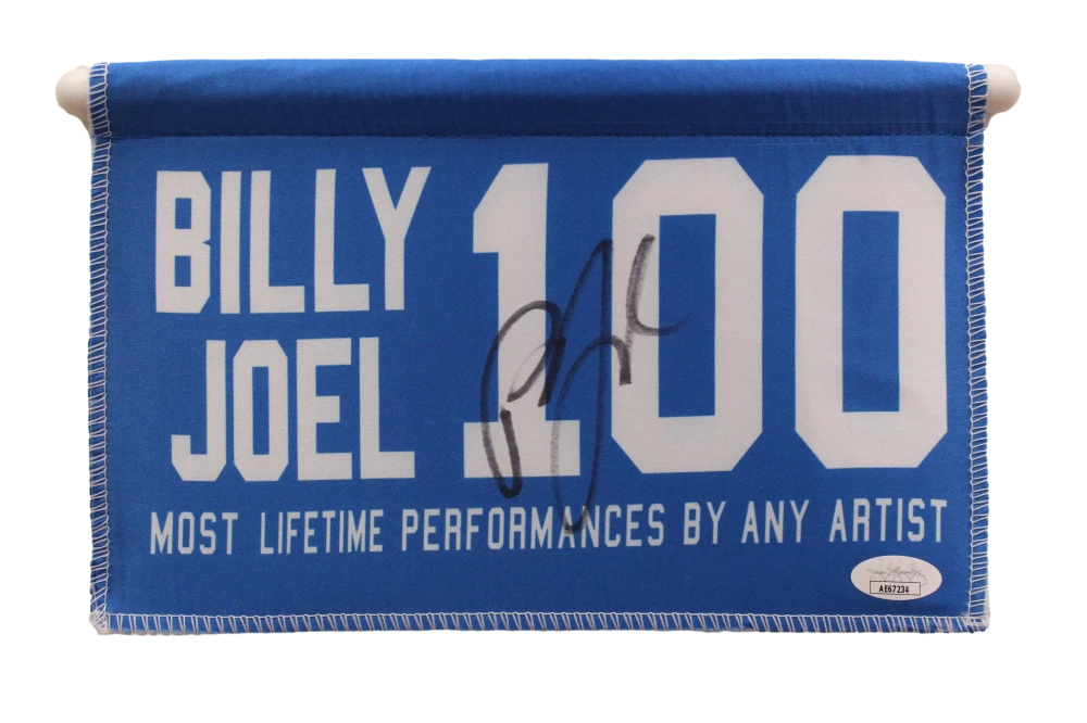 BILLY JOEL SIGNED AUTOGRAPH ALBUM MADISON SQUARE GARDEN REPLICA MINI BANNER JSA