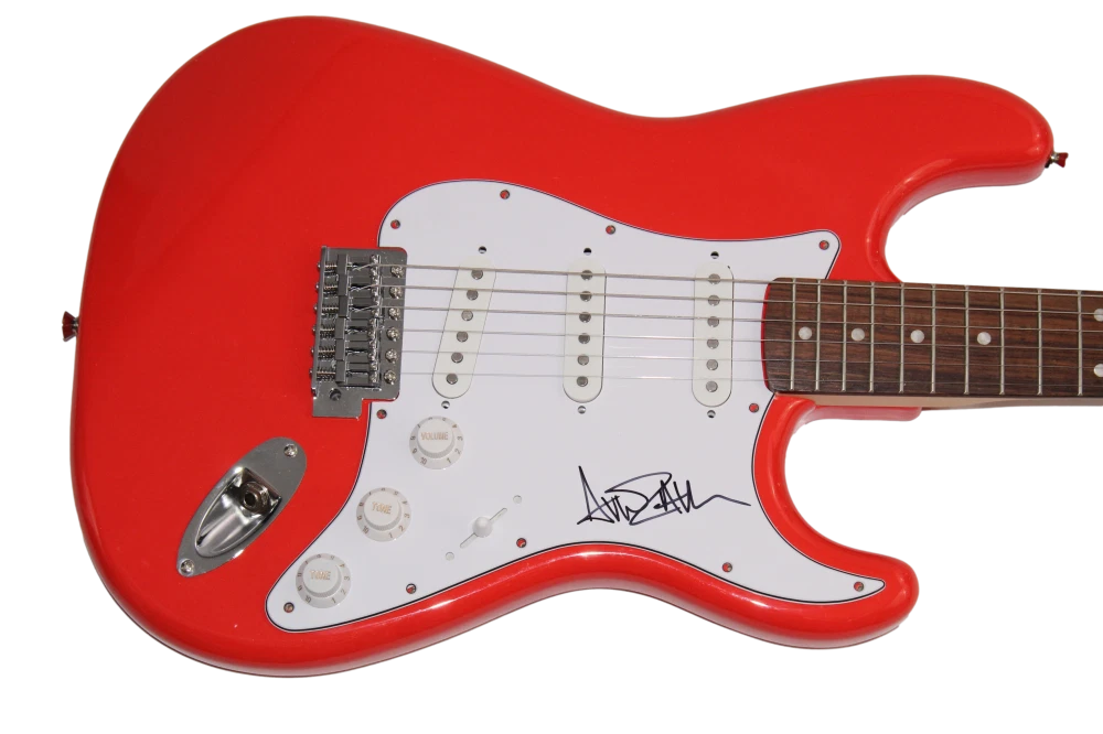 AVRIL LAVIGNE SIGNED AUTOGRAPH RED FENDER ELECTRIC GUITAR UNDER MY SKIN JSA COA