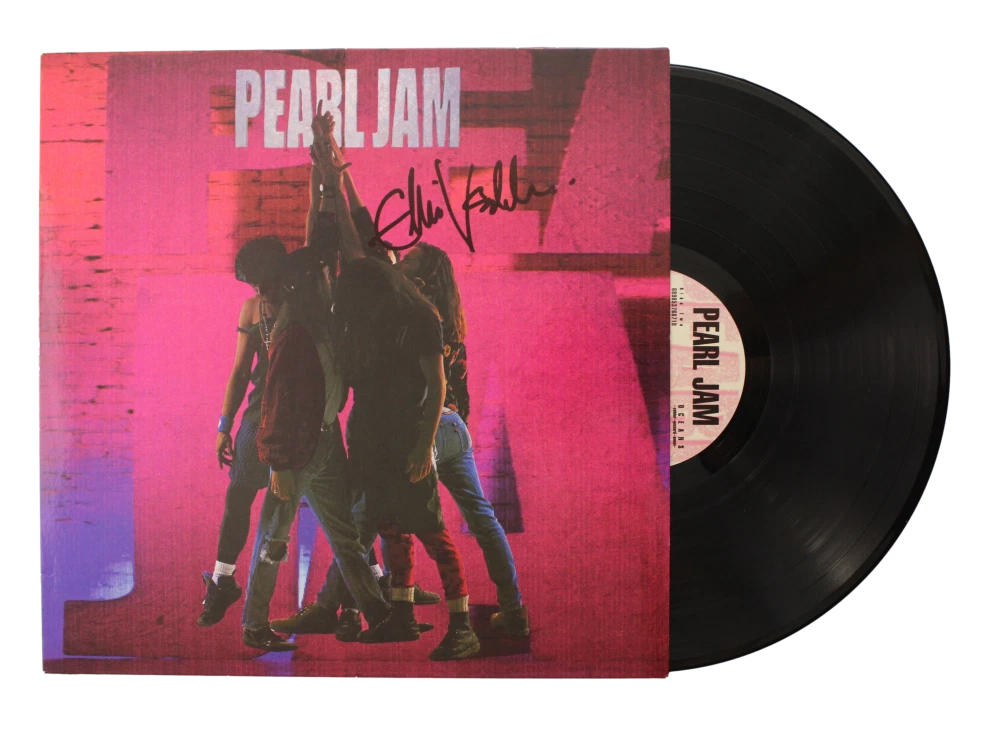 EDDIE VEDDER SIGNED AUTOGRAPH ALBUM VINYL RECORD - PEARL JAM TEN RARE! BECKETT