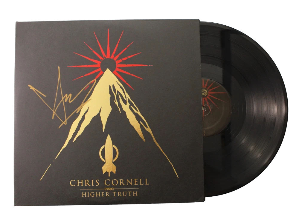 CHRIS CORNELL SIGNED AUTOGRAPH ALBUM VINYL RECORD - HIGHER TRUTH SOUNDGARDEN BAS