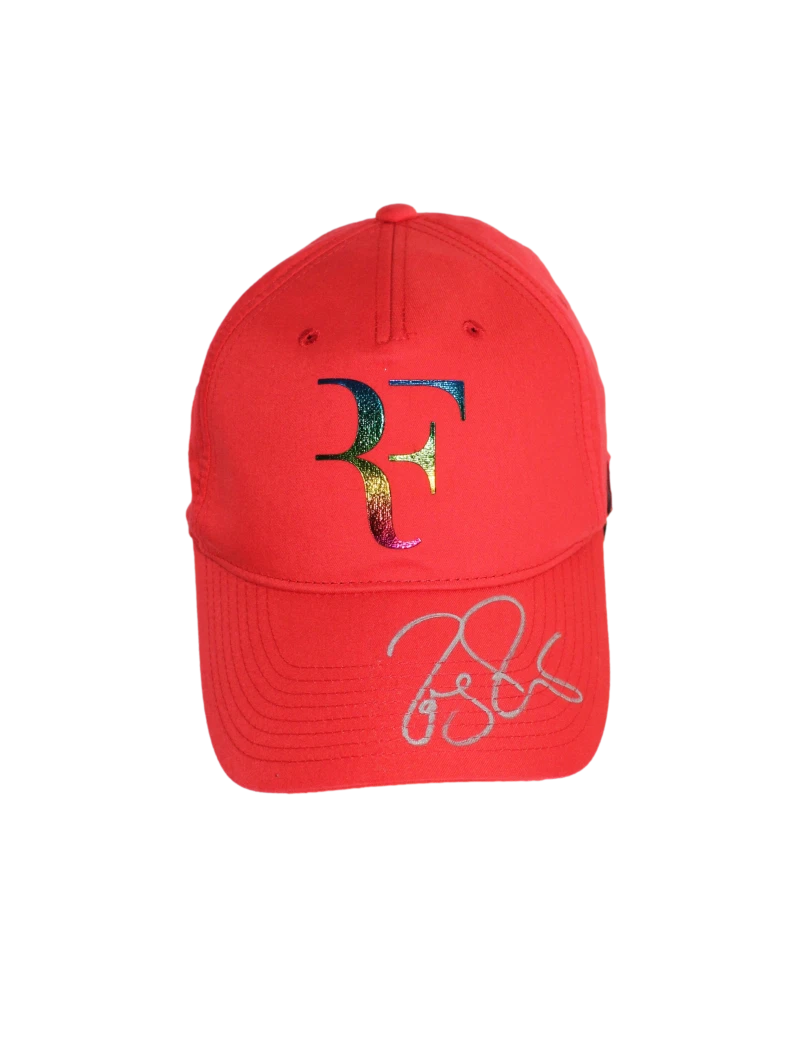 ROGER FEDERER SIGNED AUTOGRAPH UNIQLO TENNIS HAT CAP - GRAND SLAM LEGEND PSA COA