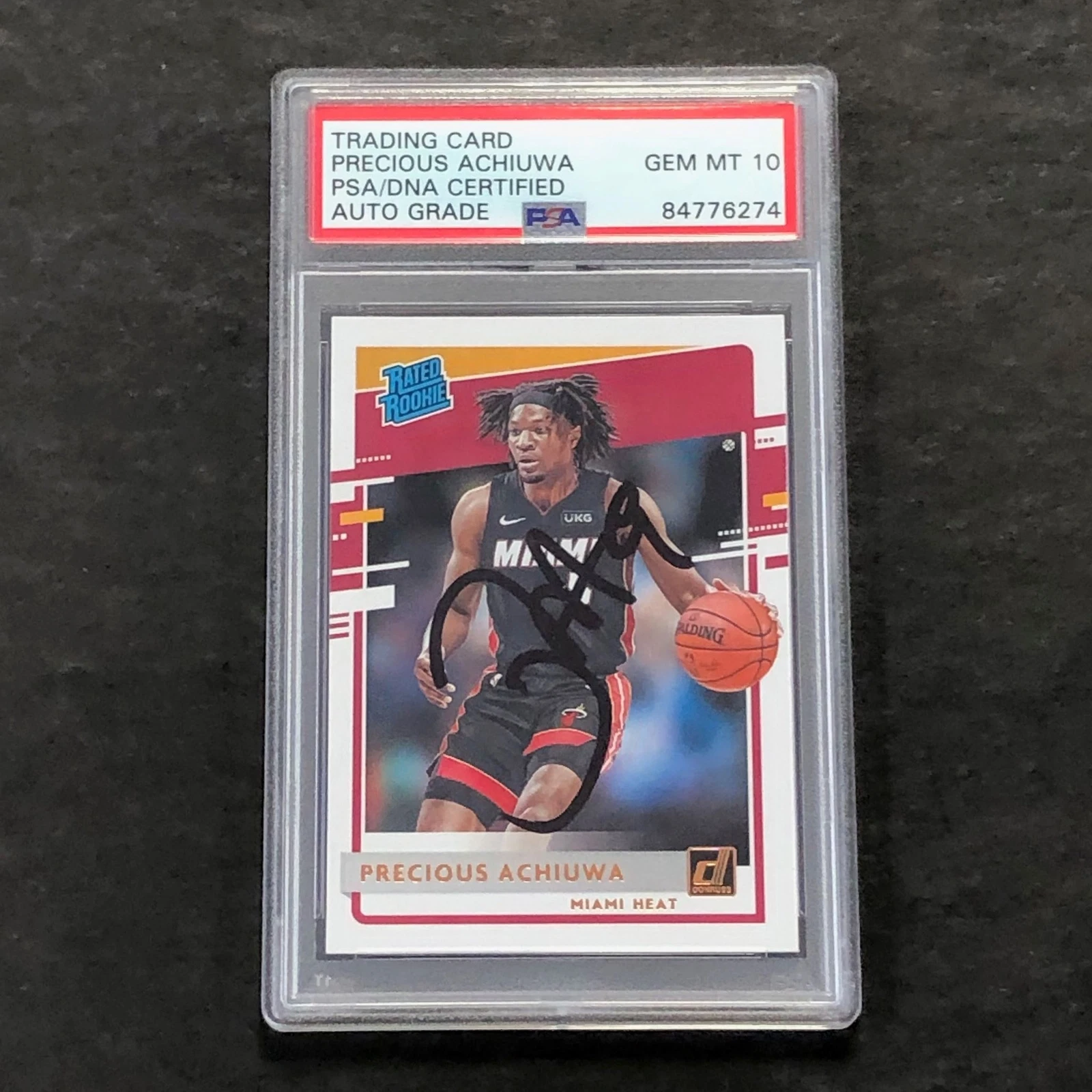2020-21 Panini Donruss #235 Precious Achiuwa Signed Card Auto PSA Slabbed Heat