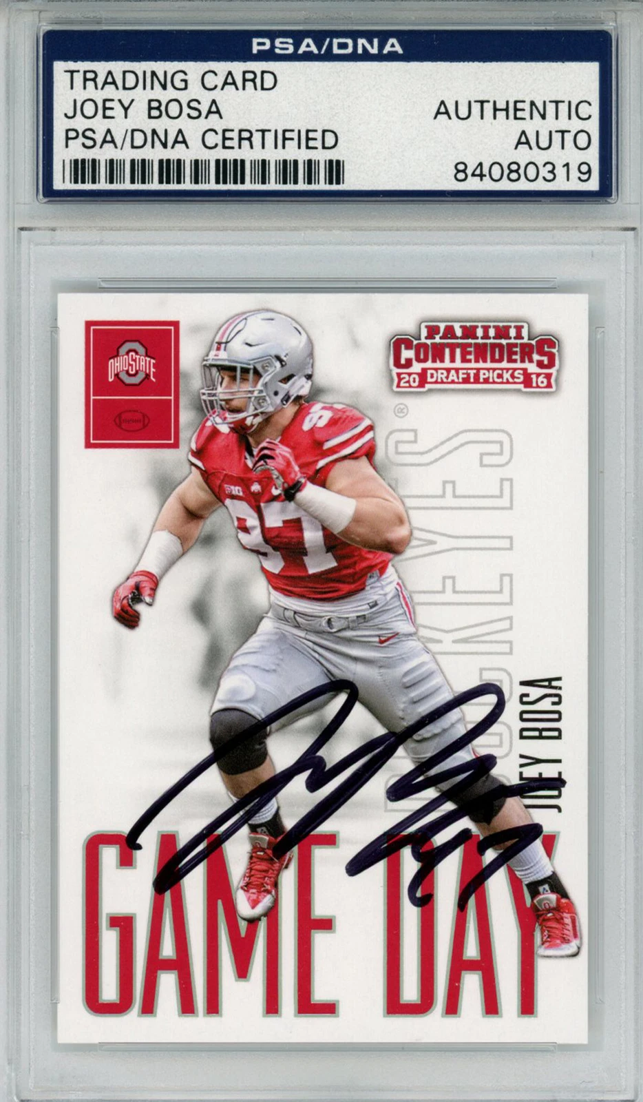 Joey Bosa Signed 2016 Panini Contenders Draft Picks #1 Trading Card PSA Slab