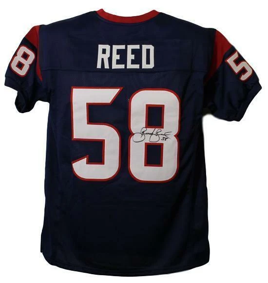 Brooks Reed Autographed/Signed Pro Style Blue XL Jersey 12835