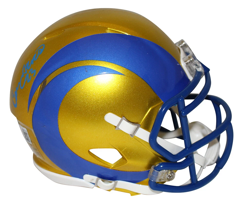 Cam Akers Autographed Los Angeles Rams Flash Mini Helmet Beckett 35392
