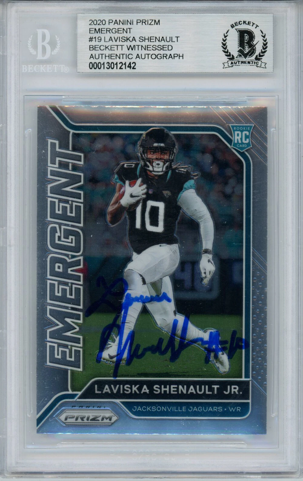 Laviska Shenault Autographed 2021 Panini Prizm #19 Trading Card BAS Slab 33254