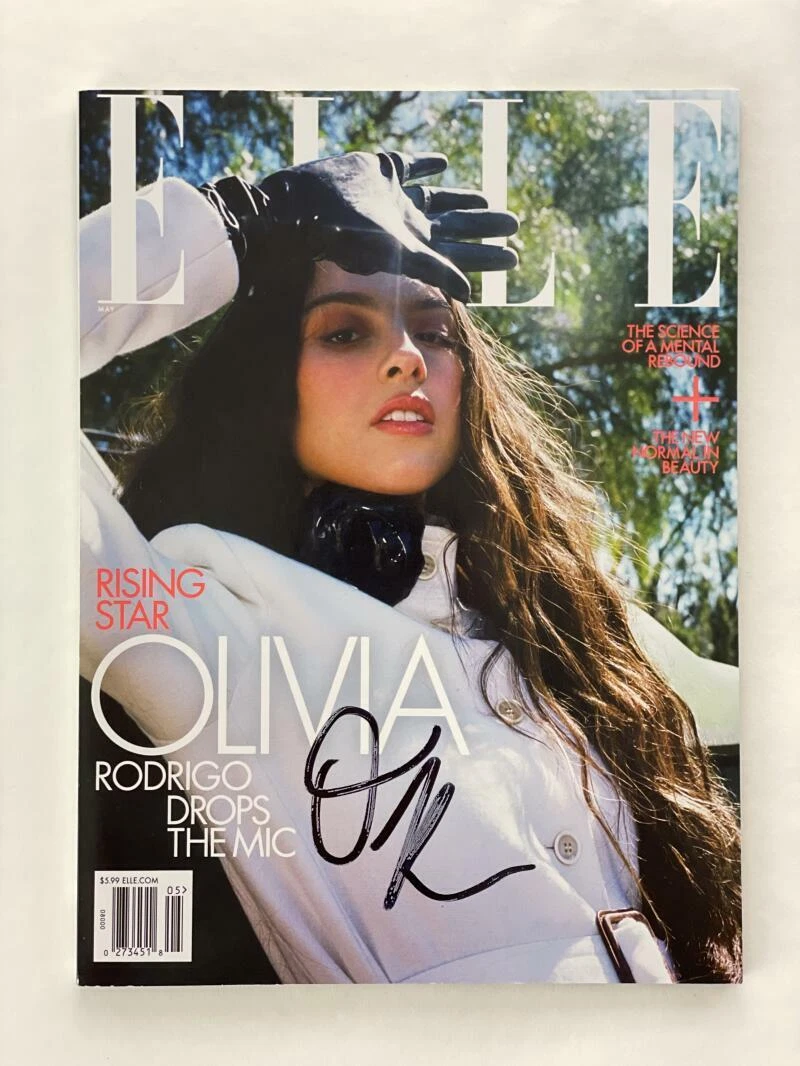 OLIVIA RODRIGO SIGNED AUTOGRAPH ELLE MAGAZINE - SOUR, DRIVER'S LICENSE W/ JSA