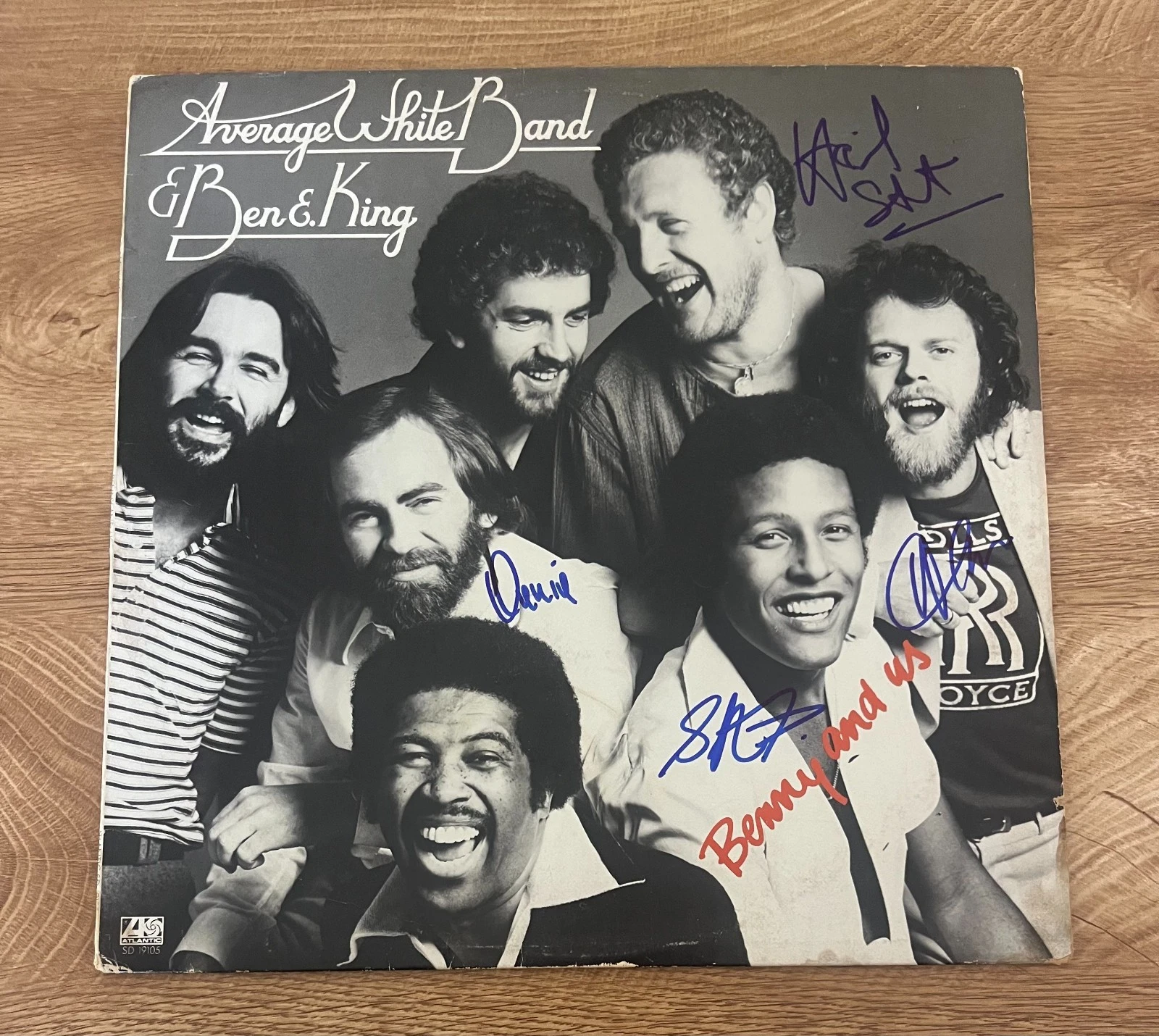 * AVERAGE WHITE BAND * signed vinyl album * BENNY AND US * COA *