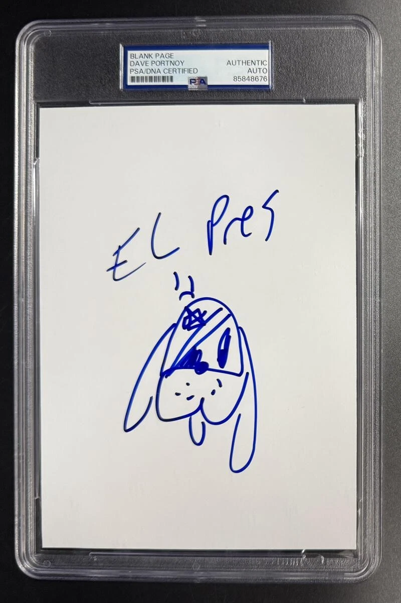 Dave Portnoy Signed Autograph PSA/DNA Barstool Pirate Dog Sketch Very Rare