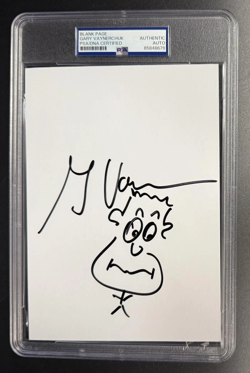Gary Vee Vaynerchuk Signed Autograph PSA/DNA COA Slabbed Rare Face Sketch C