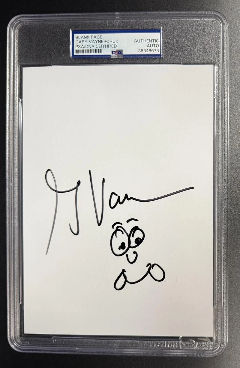 Gary Vee Vaynerchuk Signed Autograph PSA/DNA COA Slabbed Rare Face Sketch D