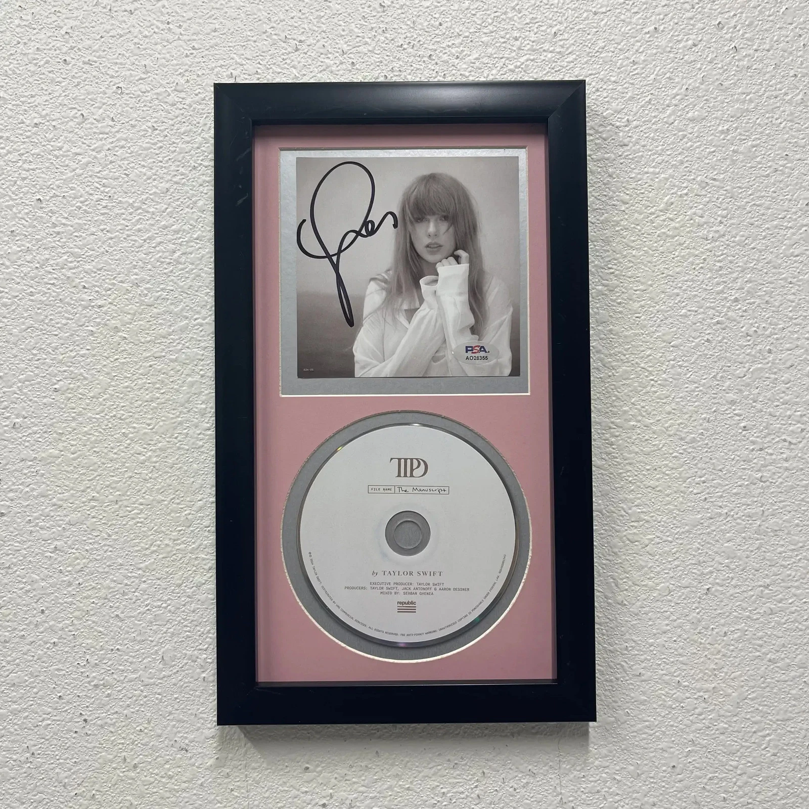 Taylor Swift Signed The Tortured Poets Department Framed Display CD Album PSA