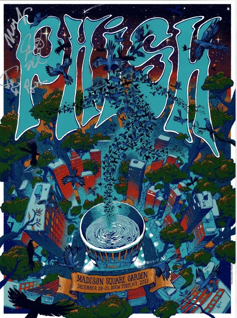 Phish Band Signed Autograph 18x24 MSG NYC Gamehendge Tour Poster w/ Beckett COA
