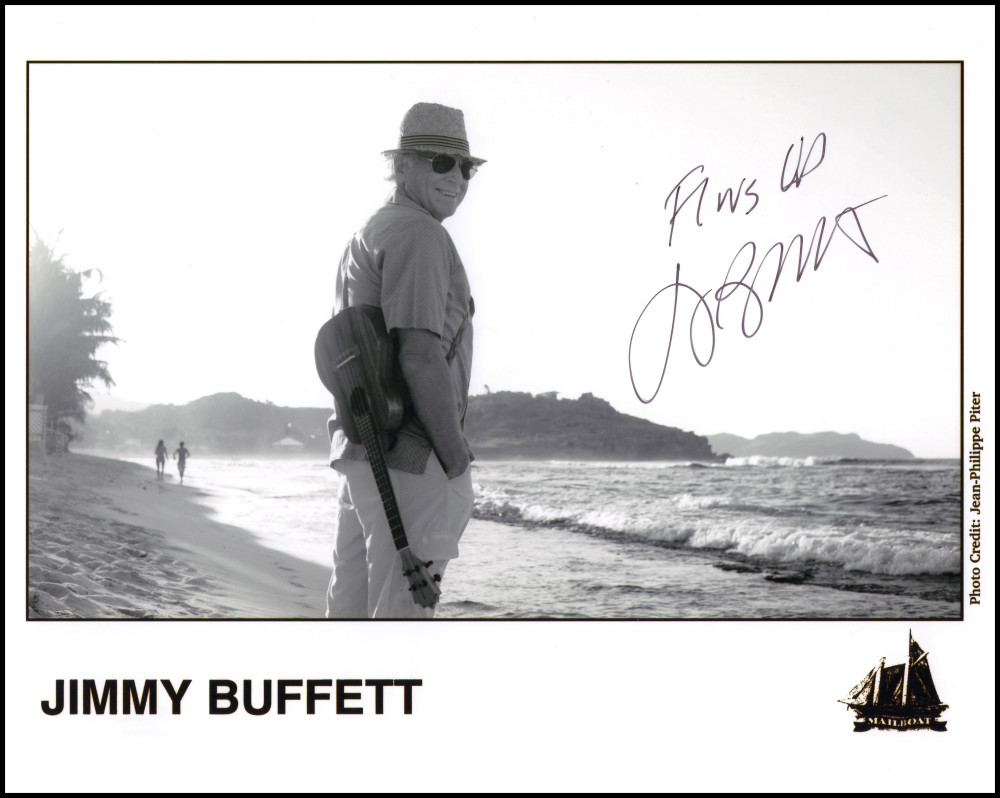 Jimmy Buffett Signed Autograph 8x10 Original Promo Photo w/ Fins Up PSA COA