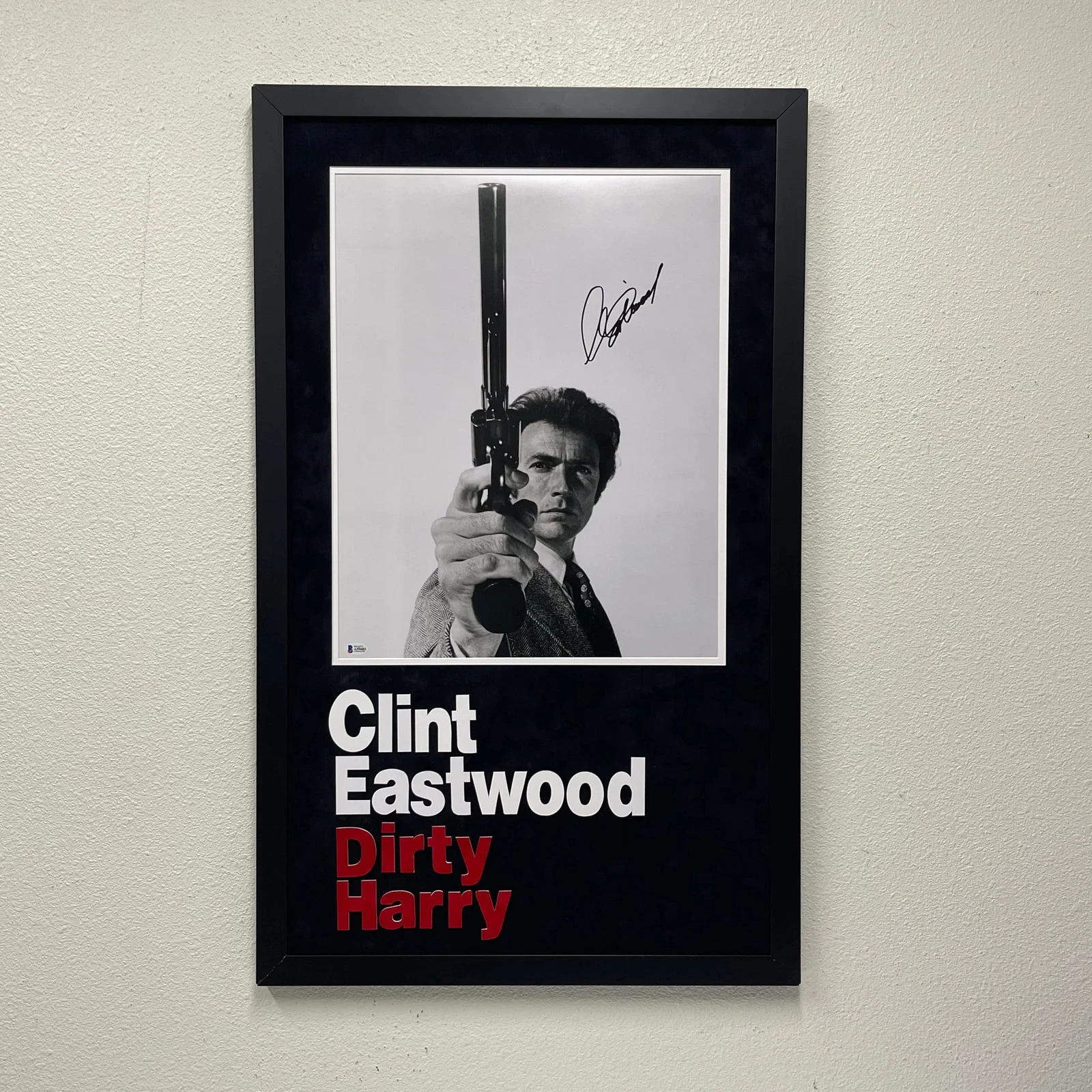 Clint Eastwood signed 22x36 Dirty Harry Framed Photo BAS Autographed
