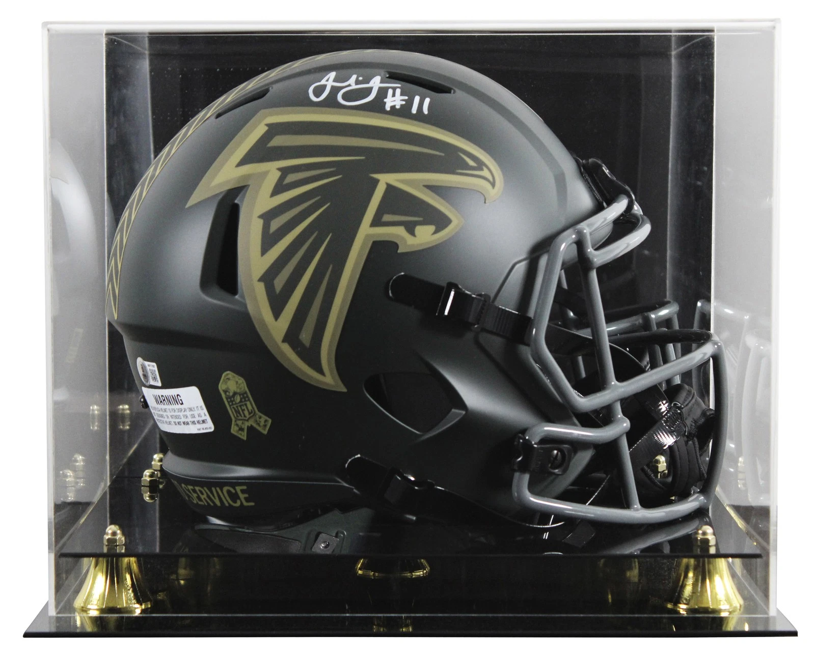 Falcons Julio Jones Signed STS IV Full Size Speed Rep Helmet W/ Case BAS Witness