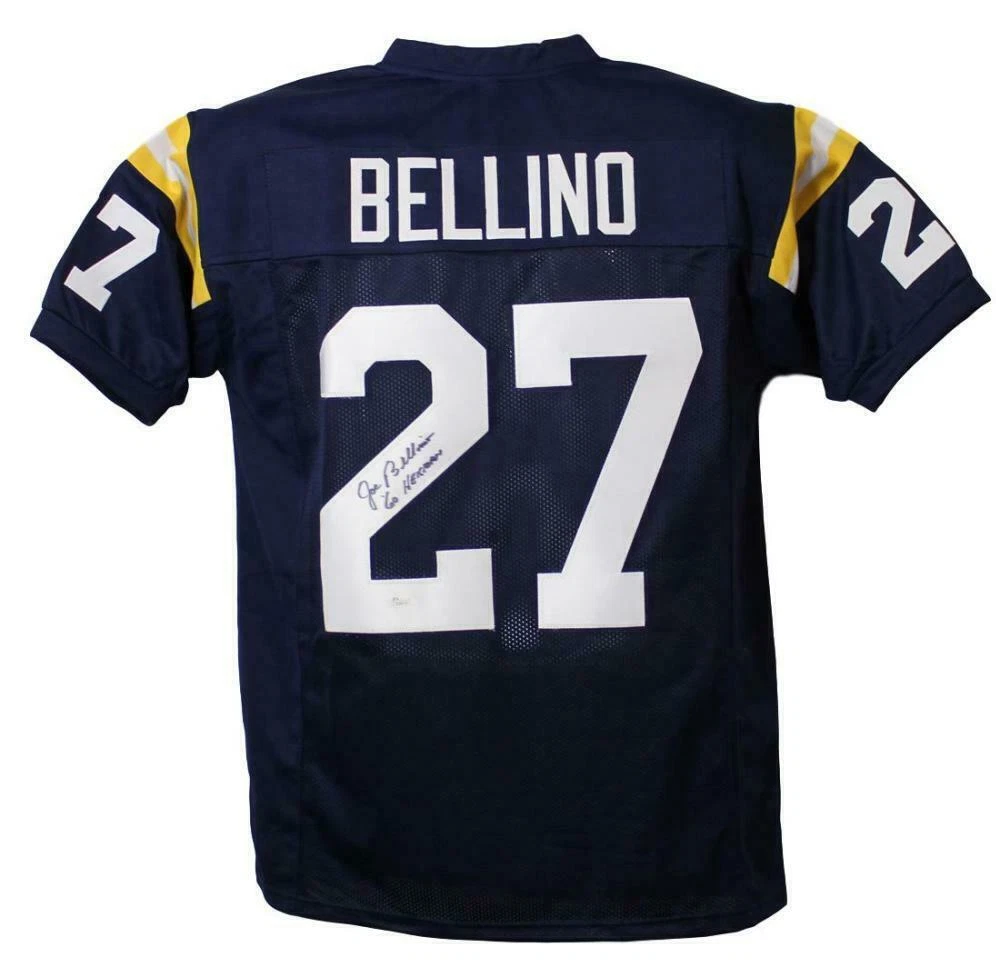 Joe Bellino Autographed/Signed College Style Blue XL Jersey Heisman 60 JSA 13420