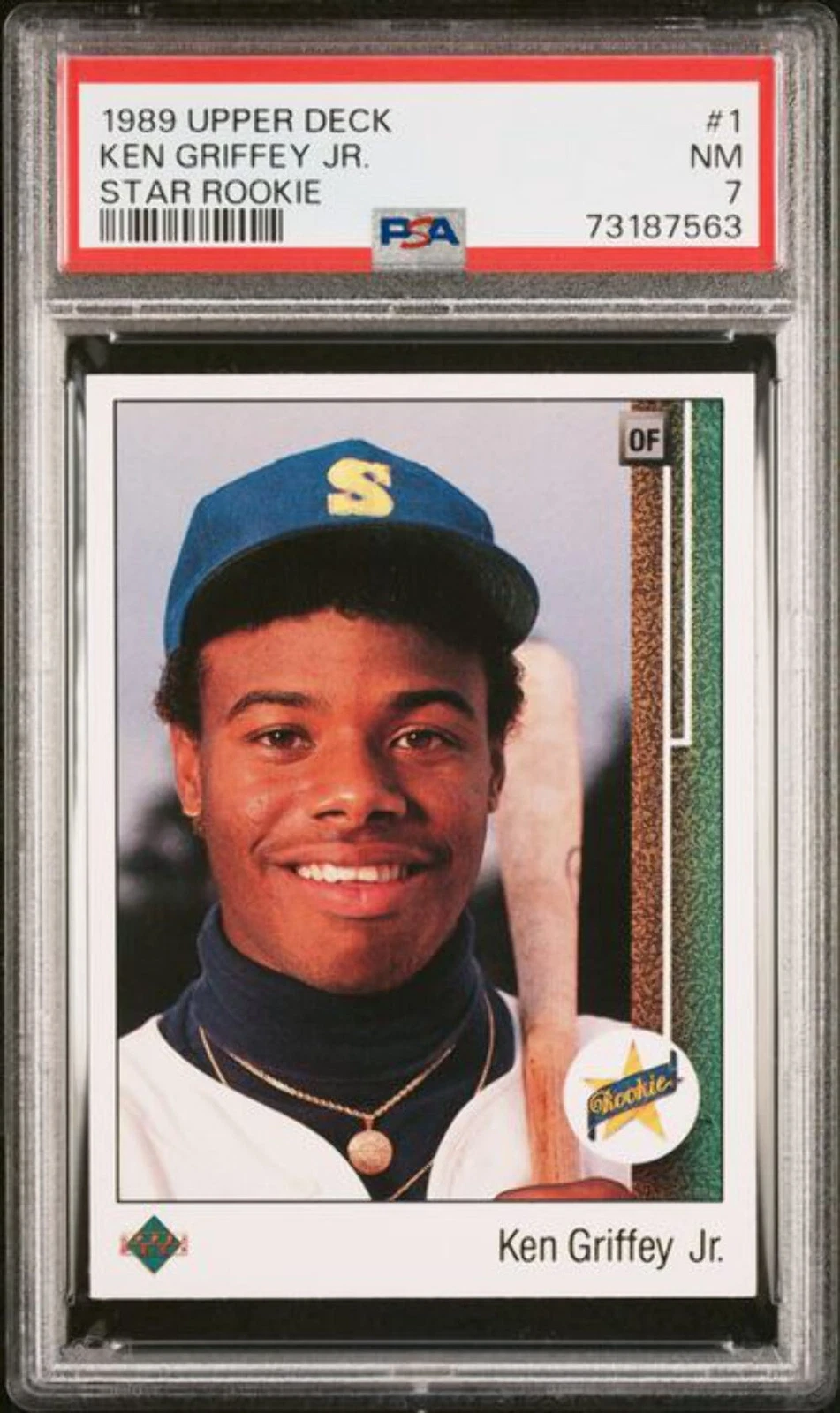 Graded 1989 Upper Deck Star Rookie Ken Griffey Jr. #THEKID Rookie RC Card PSA 7