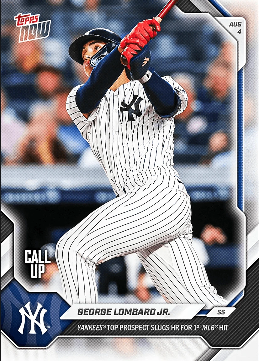 2026 Topps Now George Lombard Jr #521 New York Yankees Rookie Baseball Card
