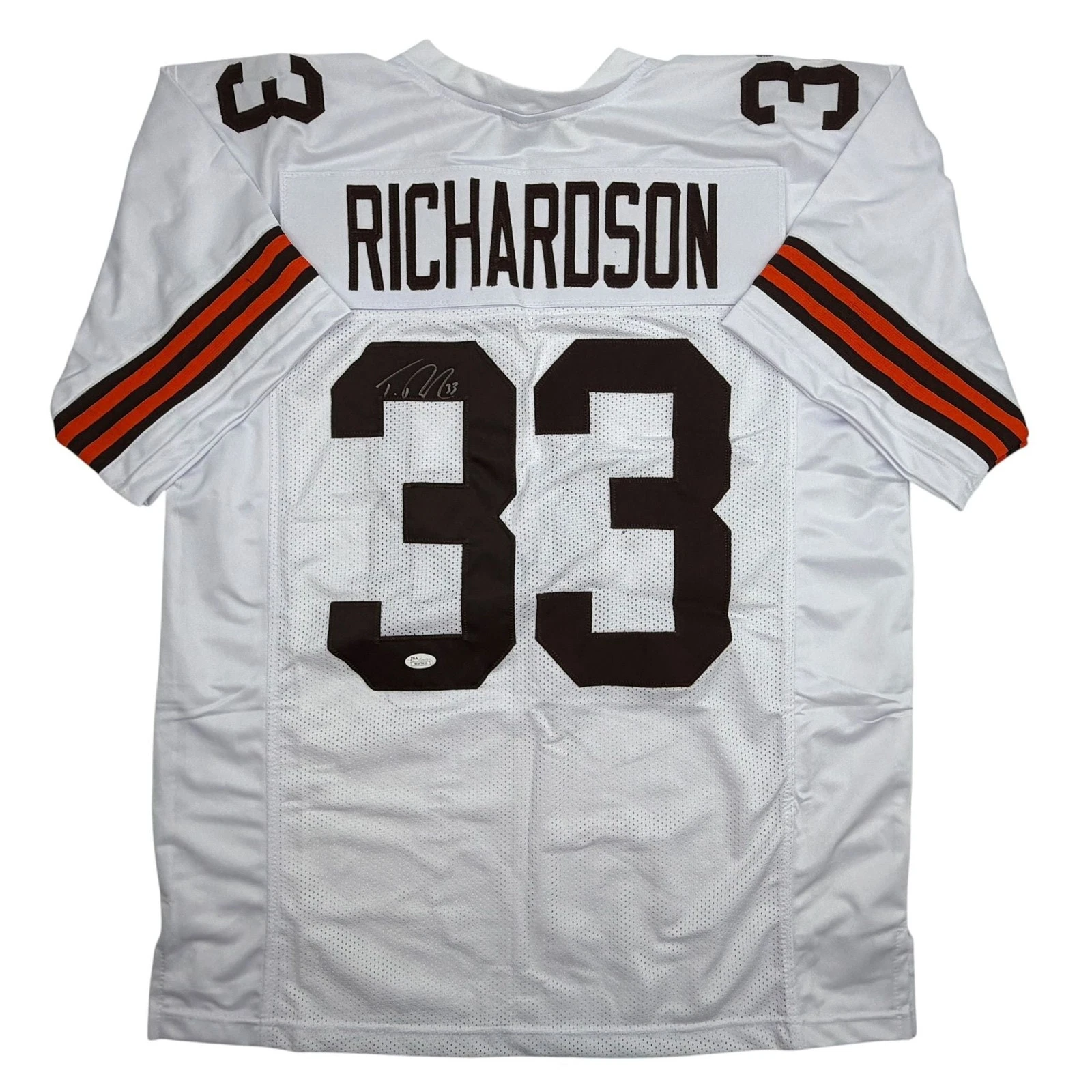 Autographed/Signed Trent Richardson Cleveland White Football Jersey JSA COA
