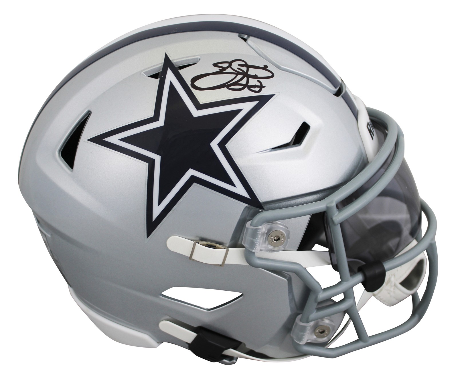 Cowboys Emmitt Smith Signed Flex Midi Replica Mid Size Helmet BAS Witnessed