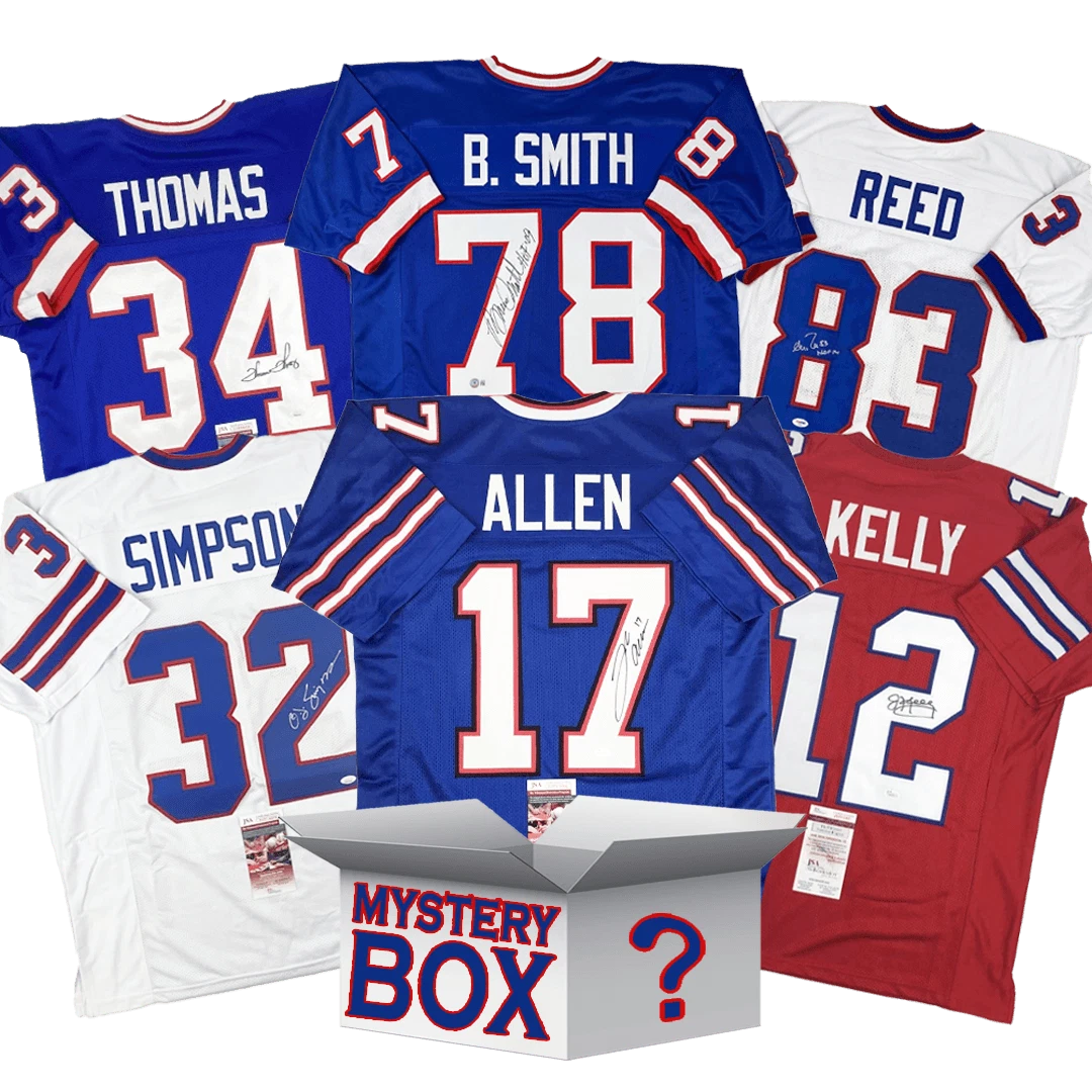 Autographed/Signed Buffalo Jersey Mystery Box PSA JSA or Beckett COA