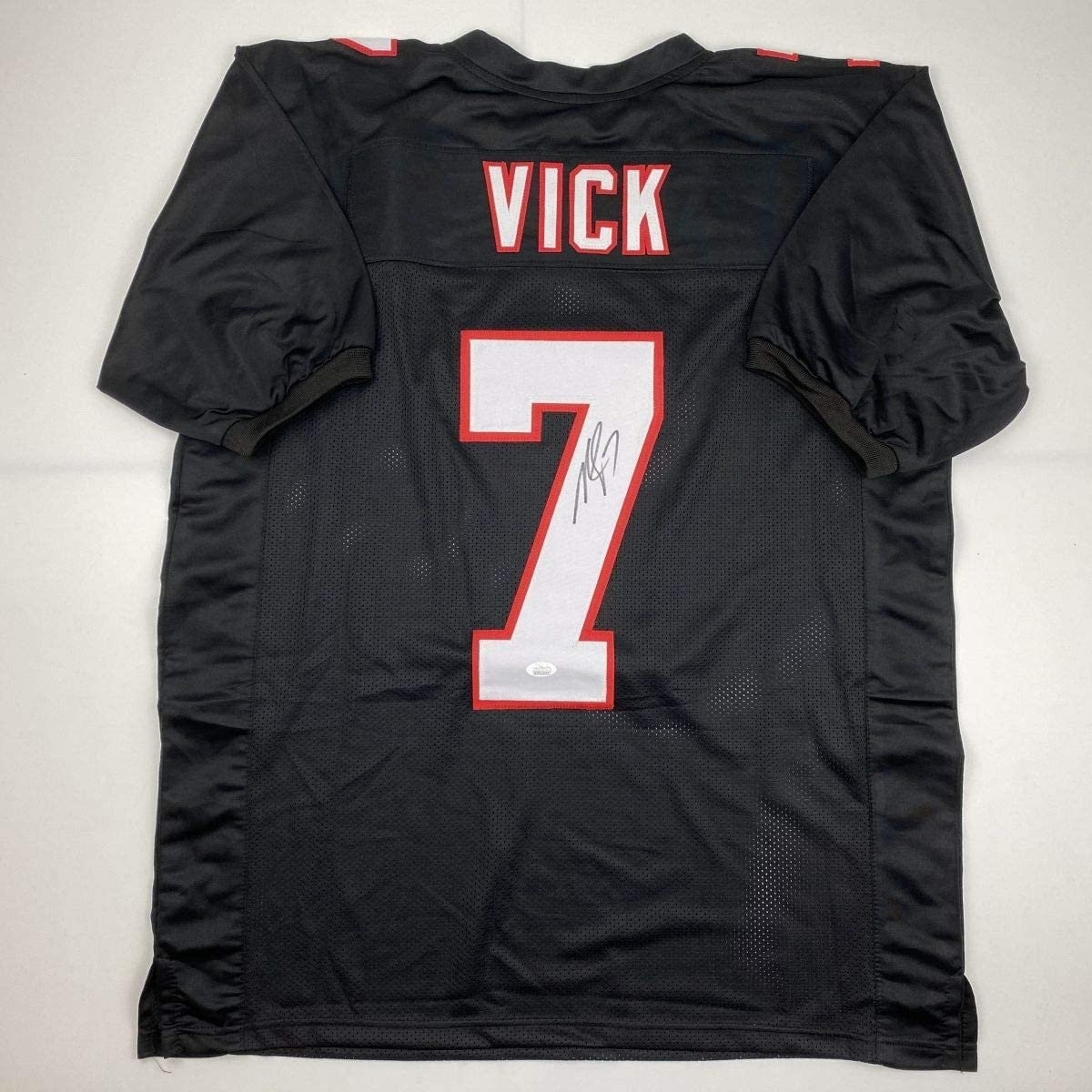 Autographed/Signed Michael Mike Vick Atlanta Retro Black Jersey JSA COA