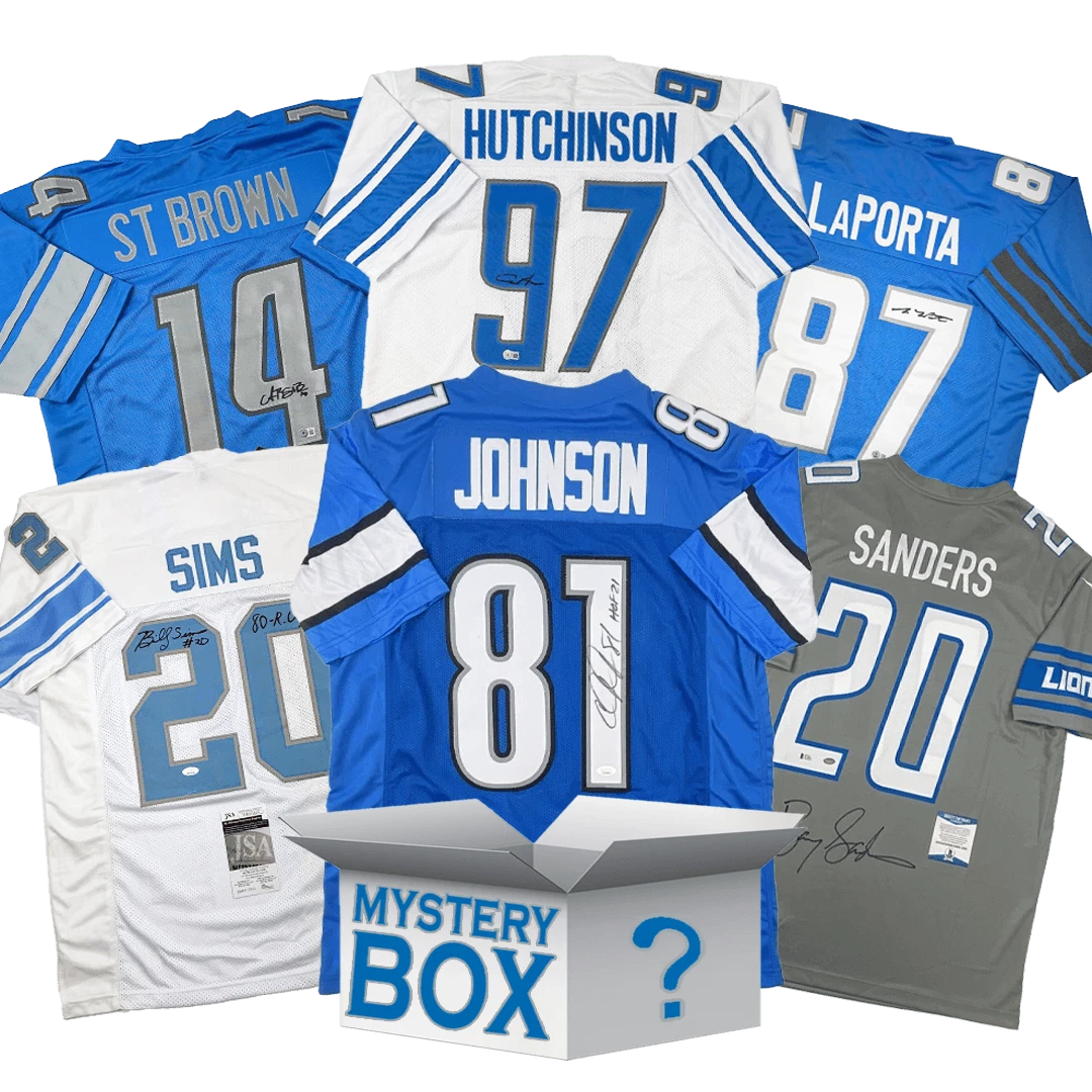 Autographed/Signed Detroit Jersey Mystery Box PSA JSA or Beckett COA