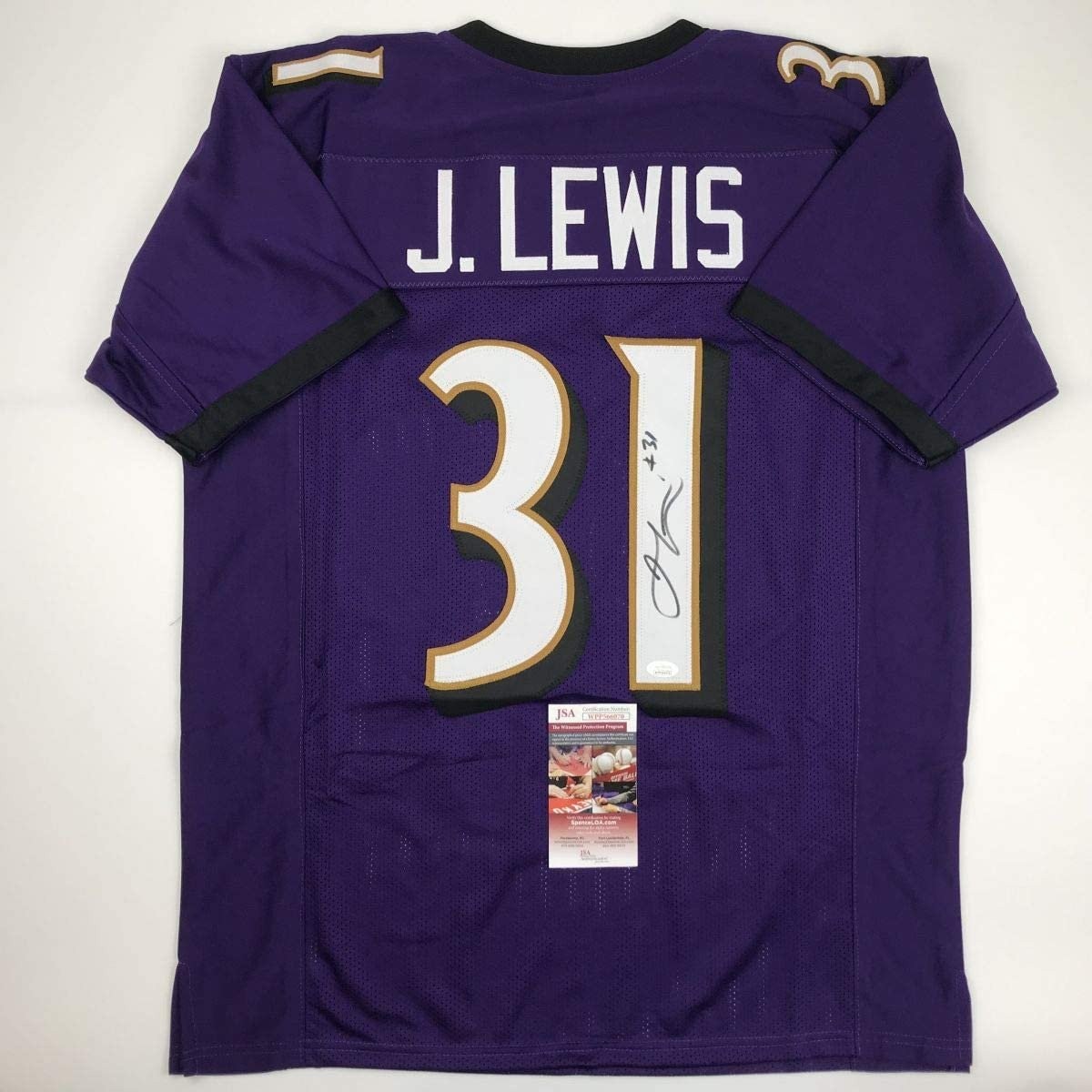 Autographed/Signed JAMAL LEWIS Baltimore Purple Jersey JSA COA Auto