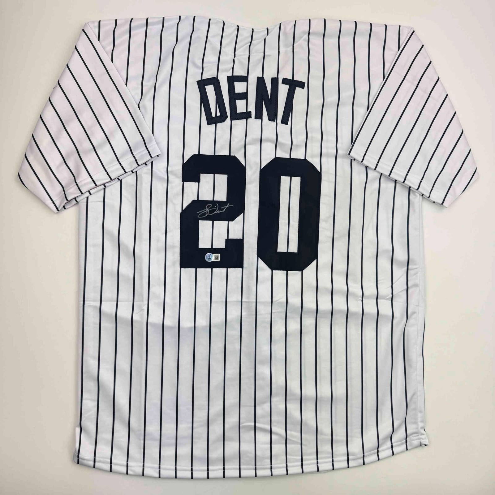 Autographed/Signed Bucky Dent New York Pinstripe Jersey Beckett BAS COA