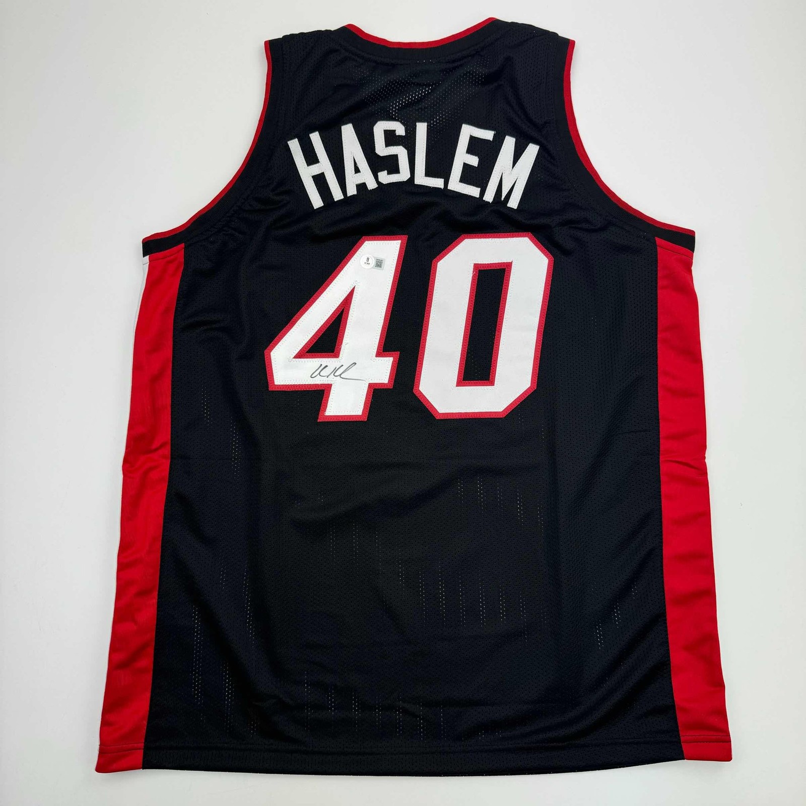 Autographed/Signed Udonis Haslem Miami Black Jersey Beckett BAS COA