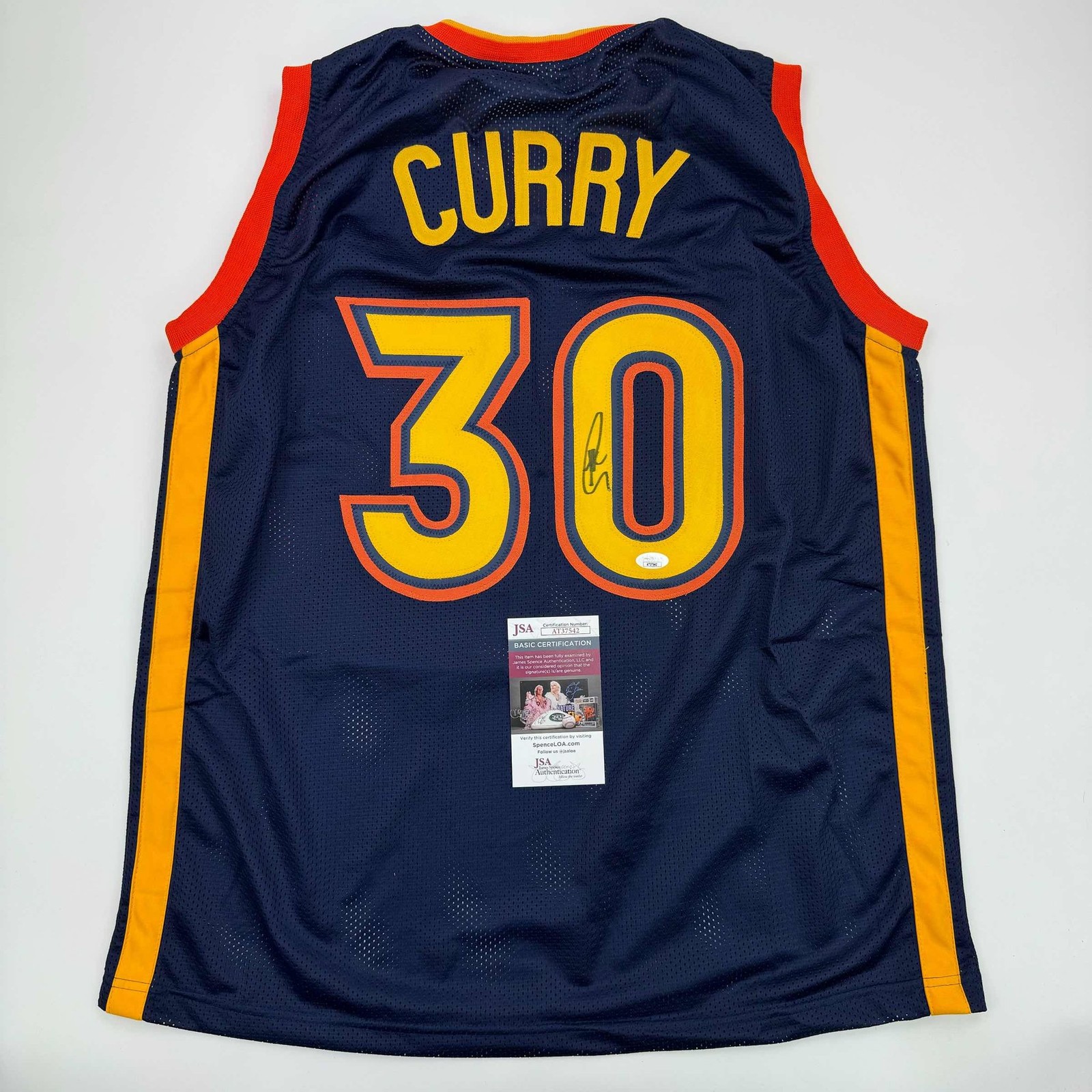 Signed Stephen Steph Curry Golden State Black Retro Jersey JSA COA