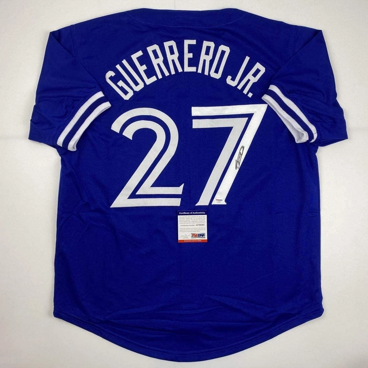 Autographed/Signed VLADIMIR VLAD GUERRERO JR Toronto Blue Jersey PSA COA