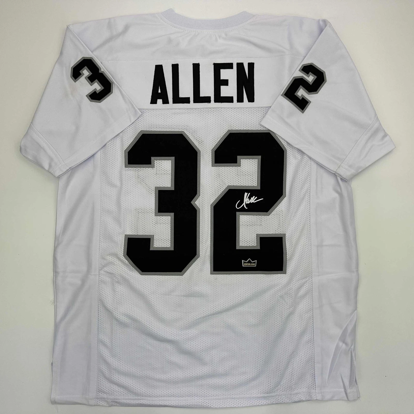 Facsimile Autographed Marcus Allen Oakland Las Vegas White Jersey XL