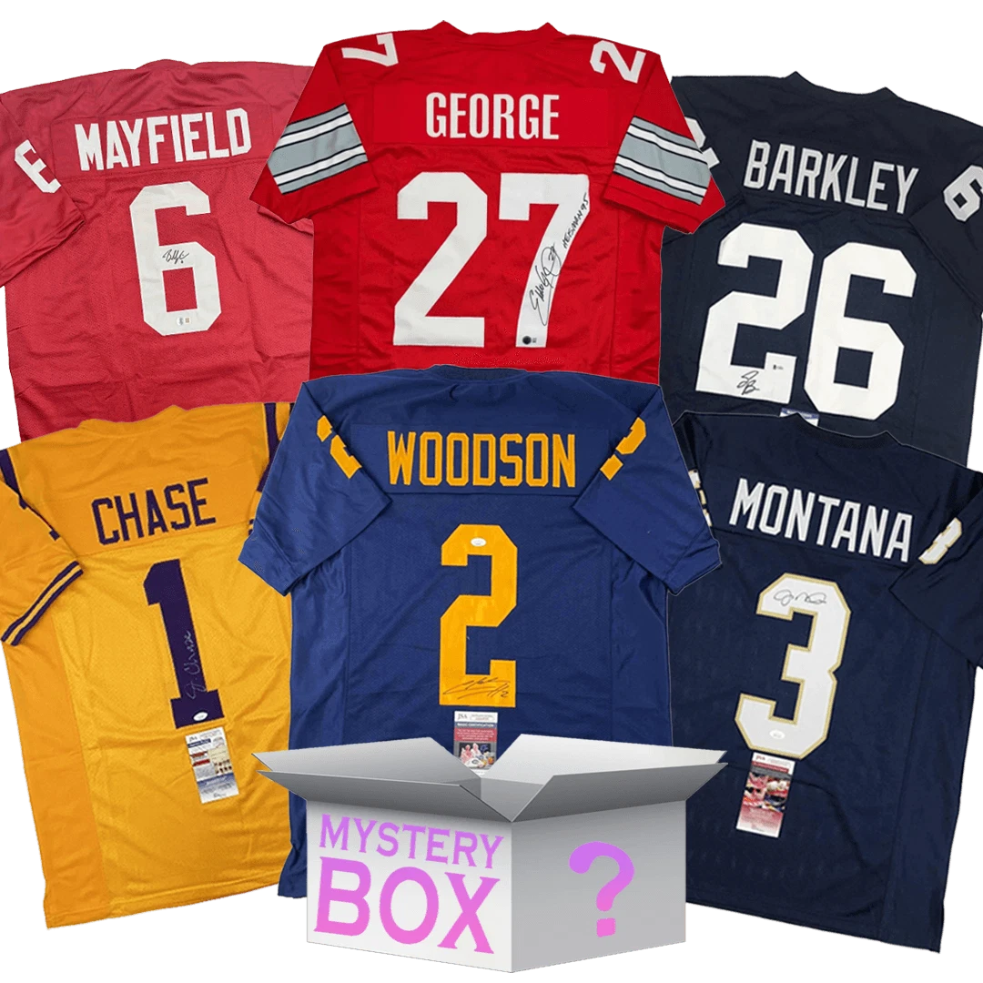 College Autographed/Signed Jersey Mystery Box with PSA JSA or Beckett COA
