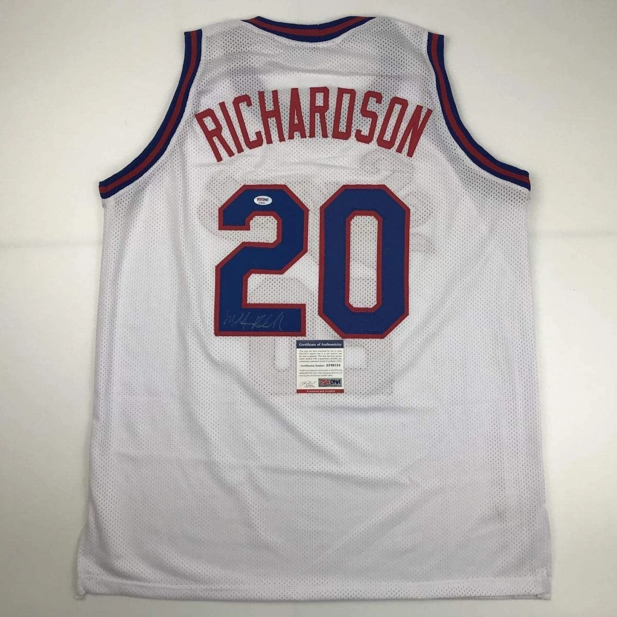 Autographed/Signed Micheal Ray Richardson New York White Jersey PSA/DNA COA