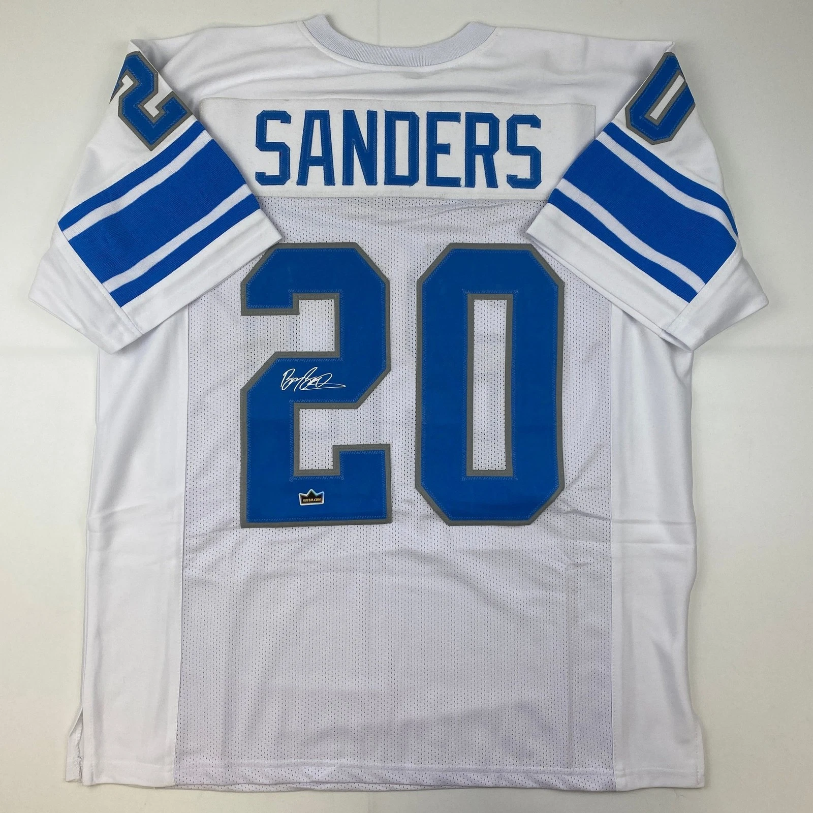 Facsimile Autographed Barry Sanders Detroit White Jersey Size Men's XL