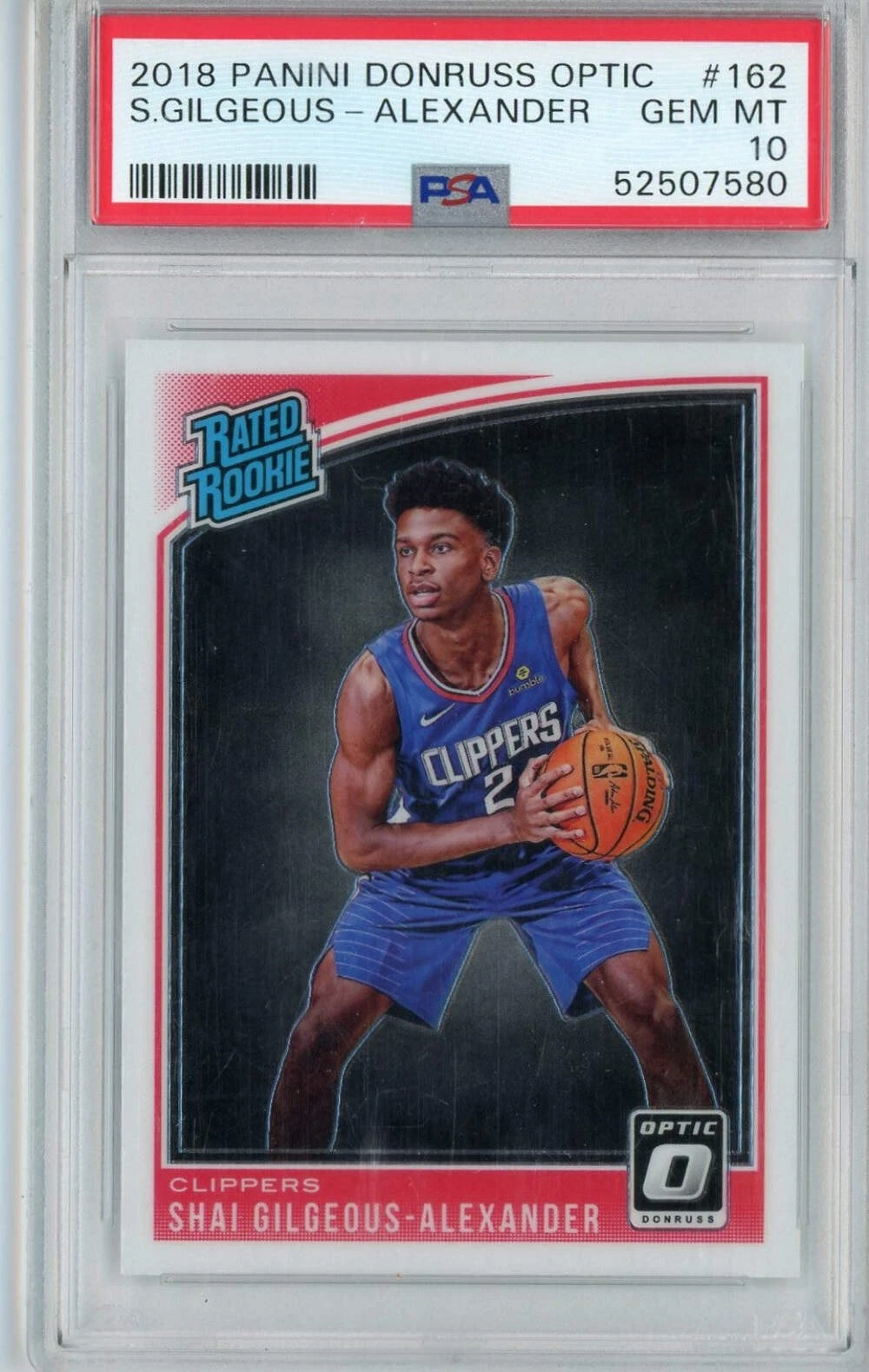 Graded 2018 Panini Donruss Optic Shai Gilgeous-Alexander #162 Rookie Card PSA 10