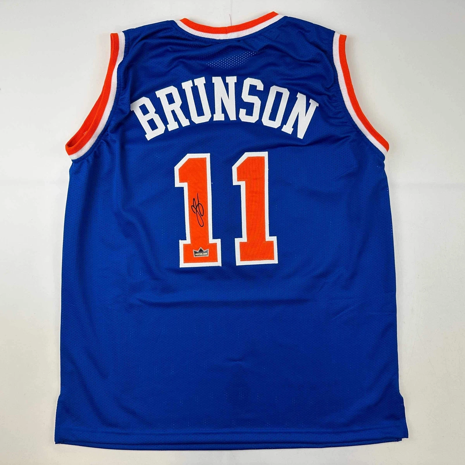 Facsimile Autographed Jalen Brunson New York Blue Reprint Jersey Size Men's XL