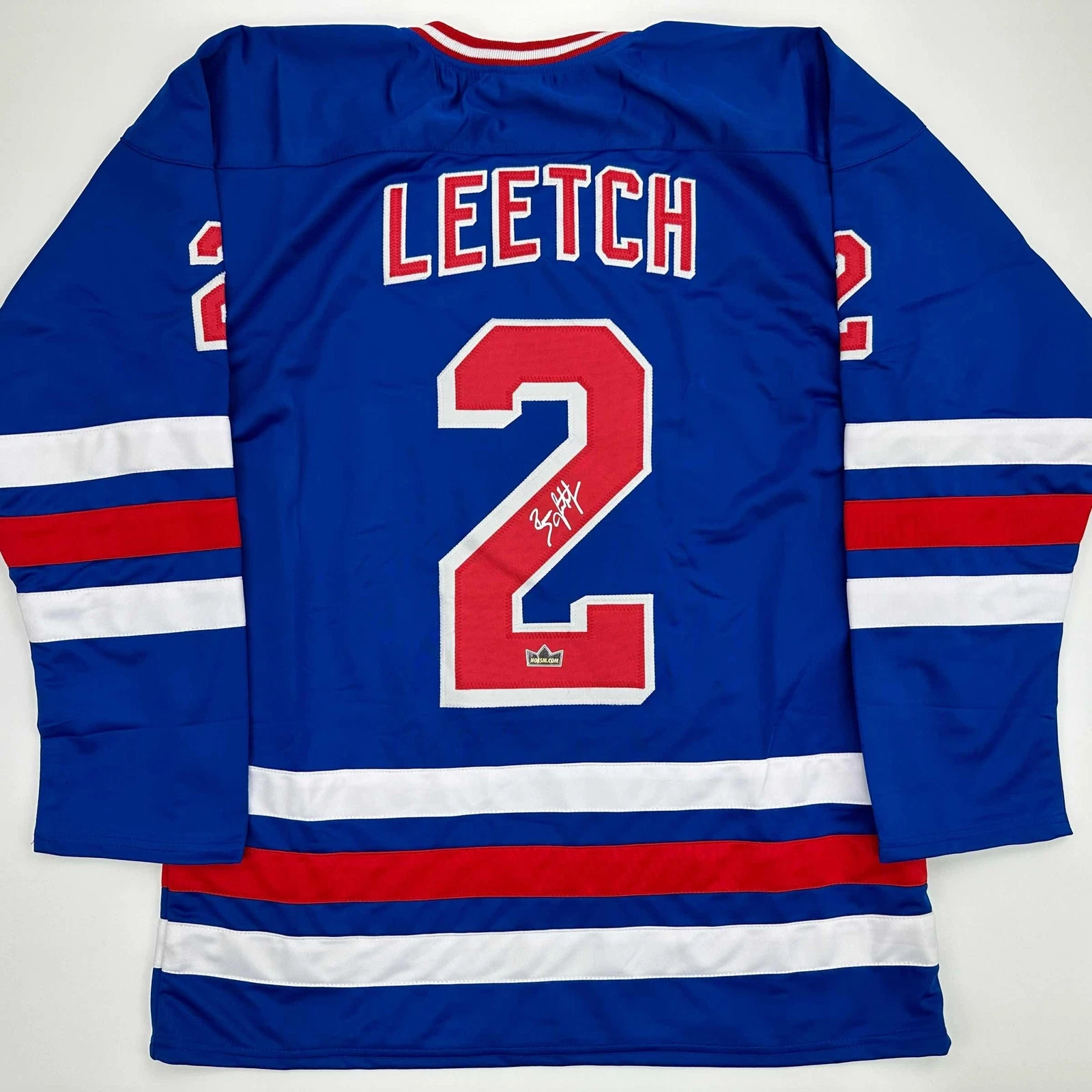 Facsimile Autographed Brian Leetch New York Blue Reprint Jersey Size Men's XL