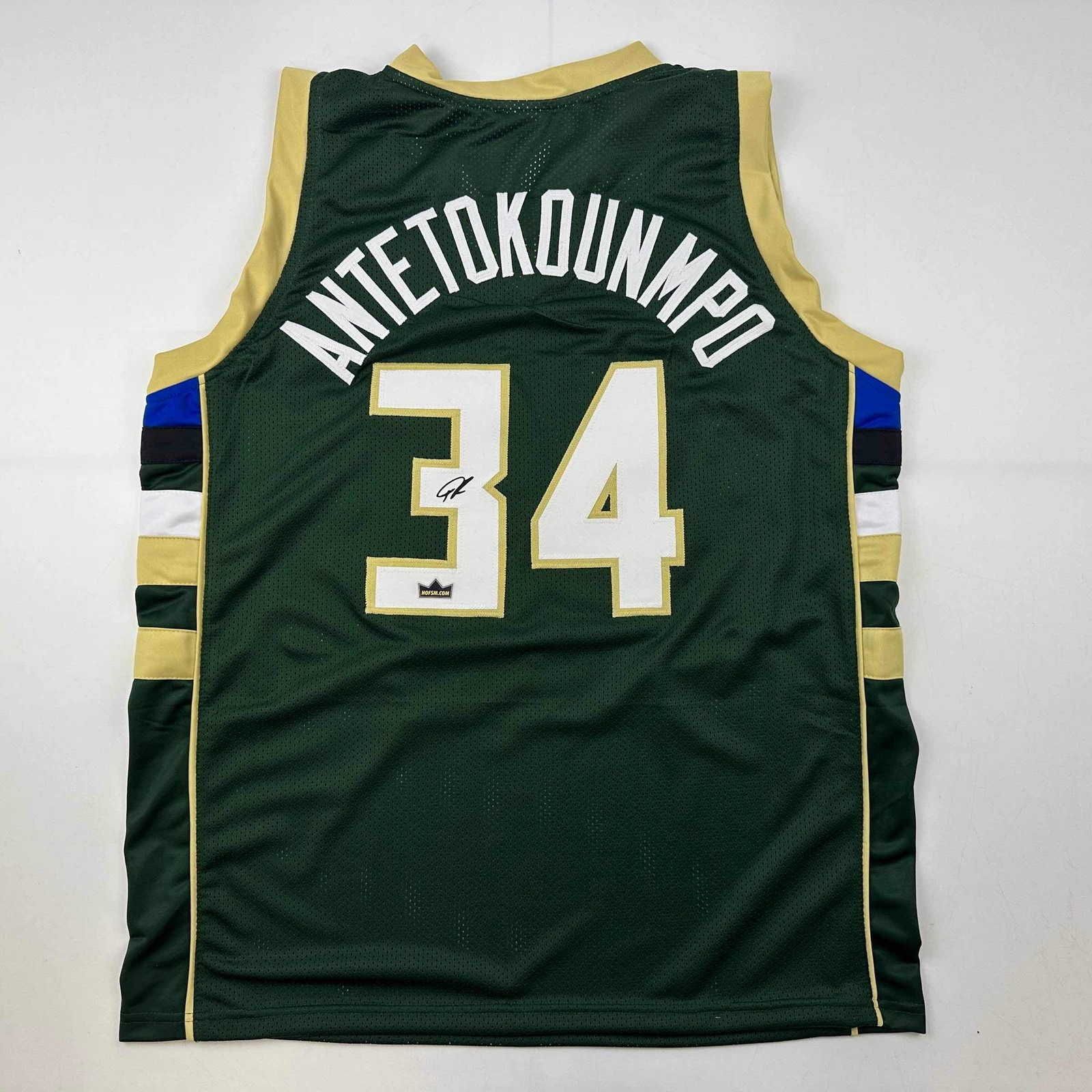 Facsimile Autographed Giannis Antetokounmpo Milwaukee Green Reprint Jersey XL