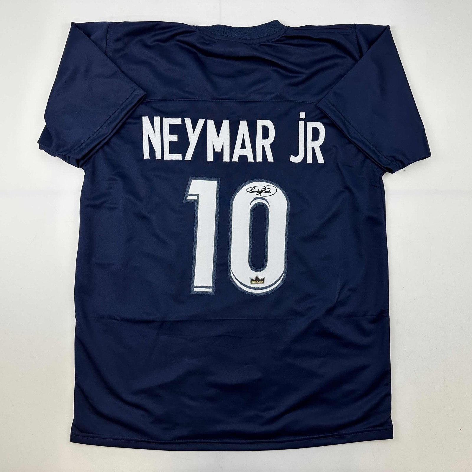 Facsimile Autographed Neymar Jr. PSG Blue Reprint Jersey Size Men's XL