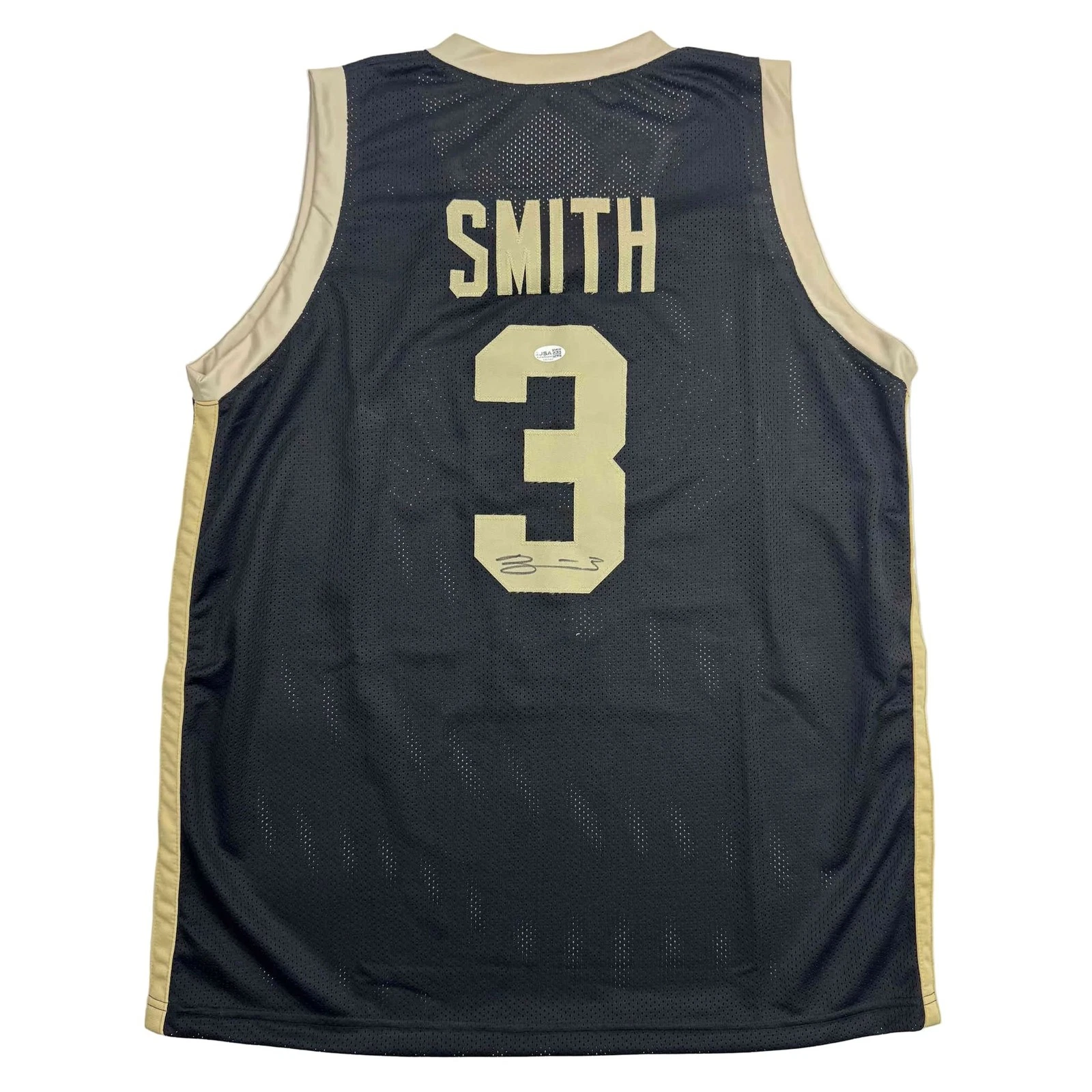 Autographed/Signed Braden Smith Purdue Black College Jersey JSA COA