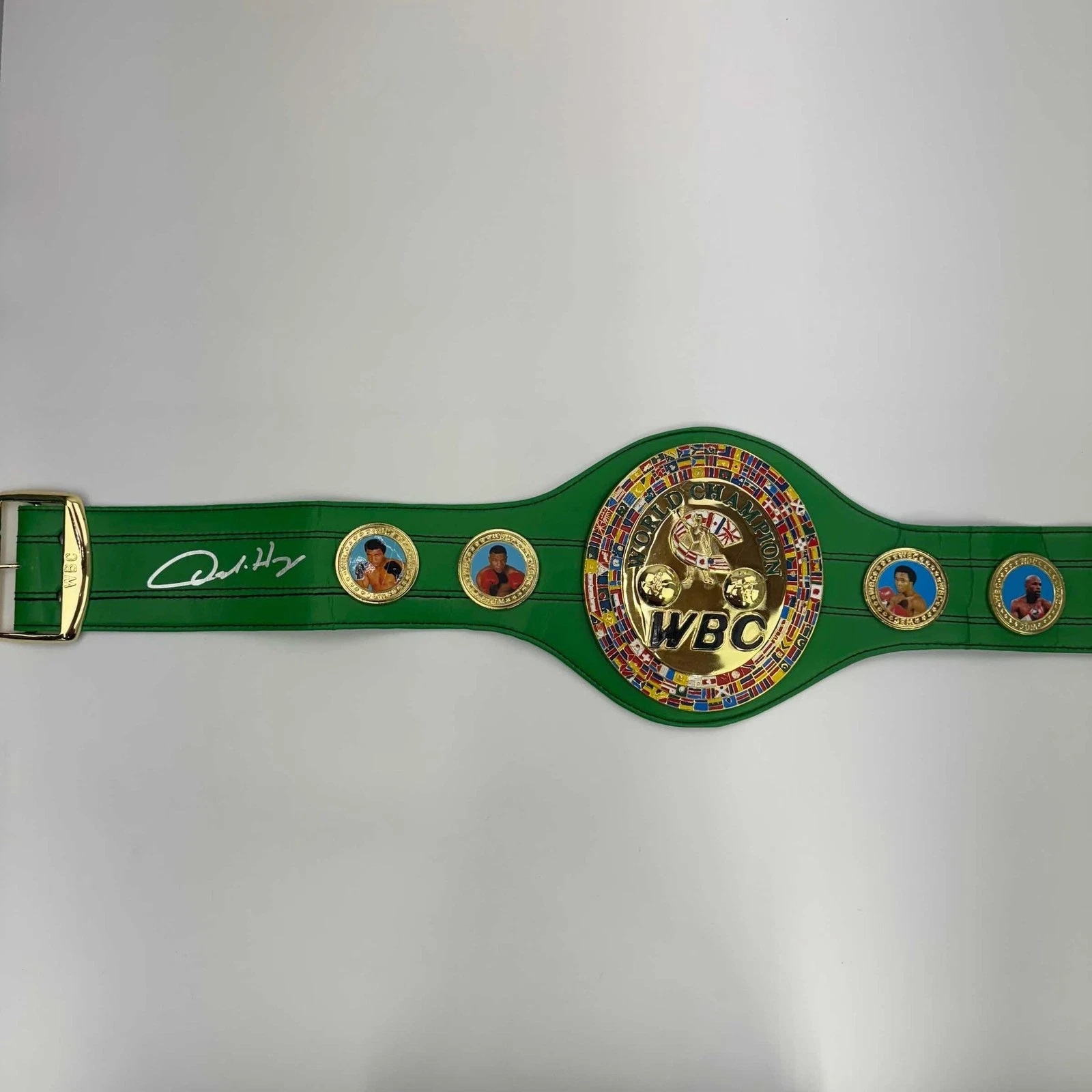 Autographed/Signed Oscar De La Hoya WBC Green Championship Belt BAS COA