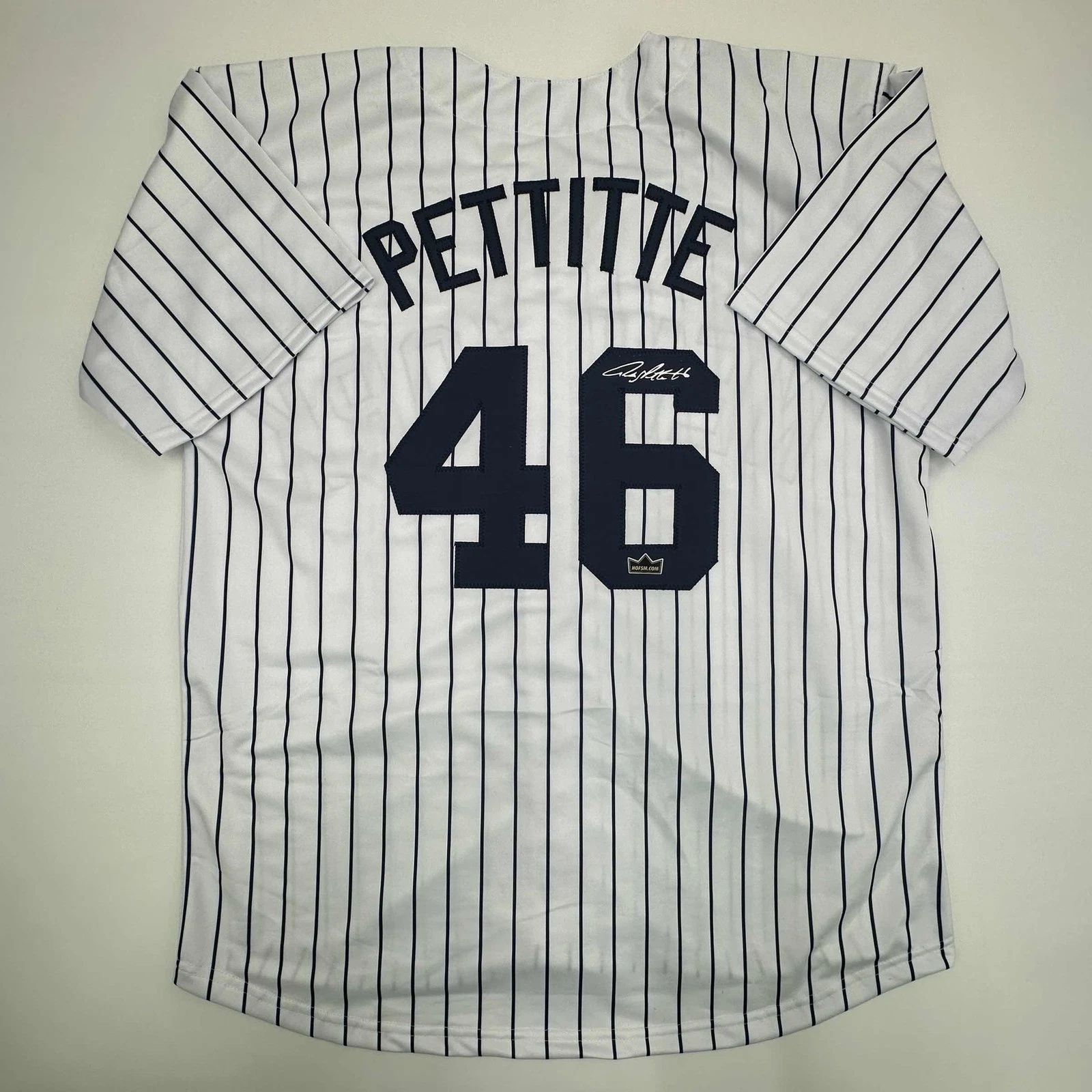 Facsimile Autographed Andy Pettitte New York Pinstripe Jersey Men's XL