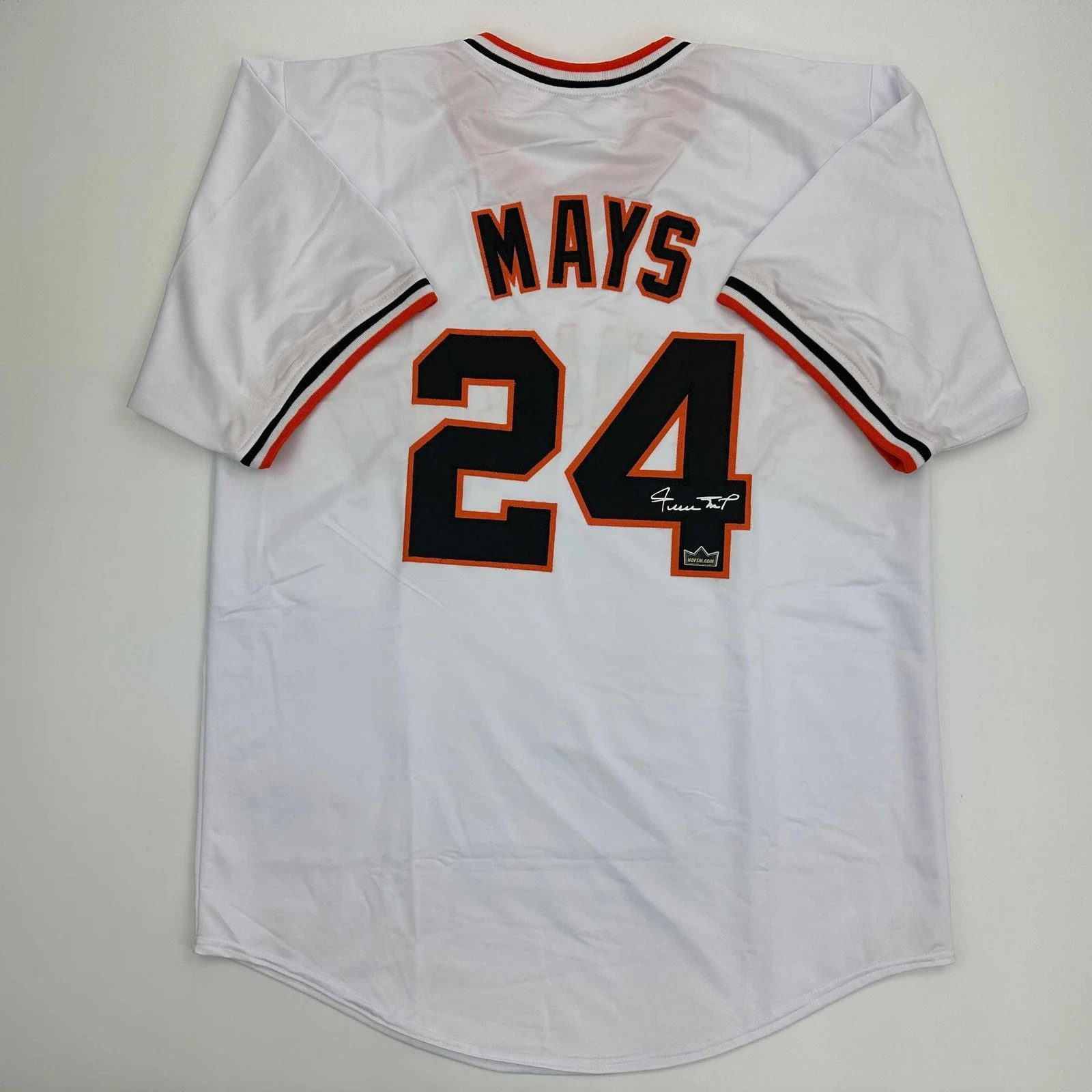 Facsimile Autographed Willie Mays San Francisco White Jersey Men's XL