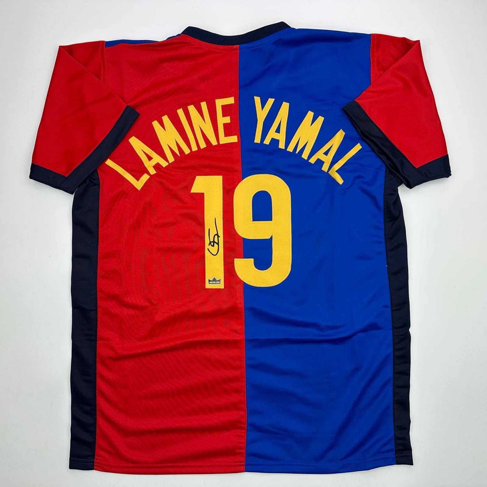 Facsimile Autographed Lamine Yamal FC Barcelona Jersey Size Men's XL