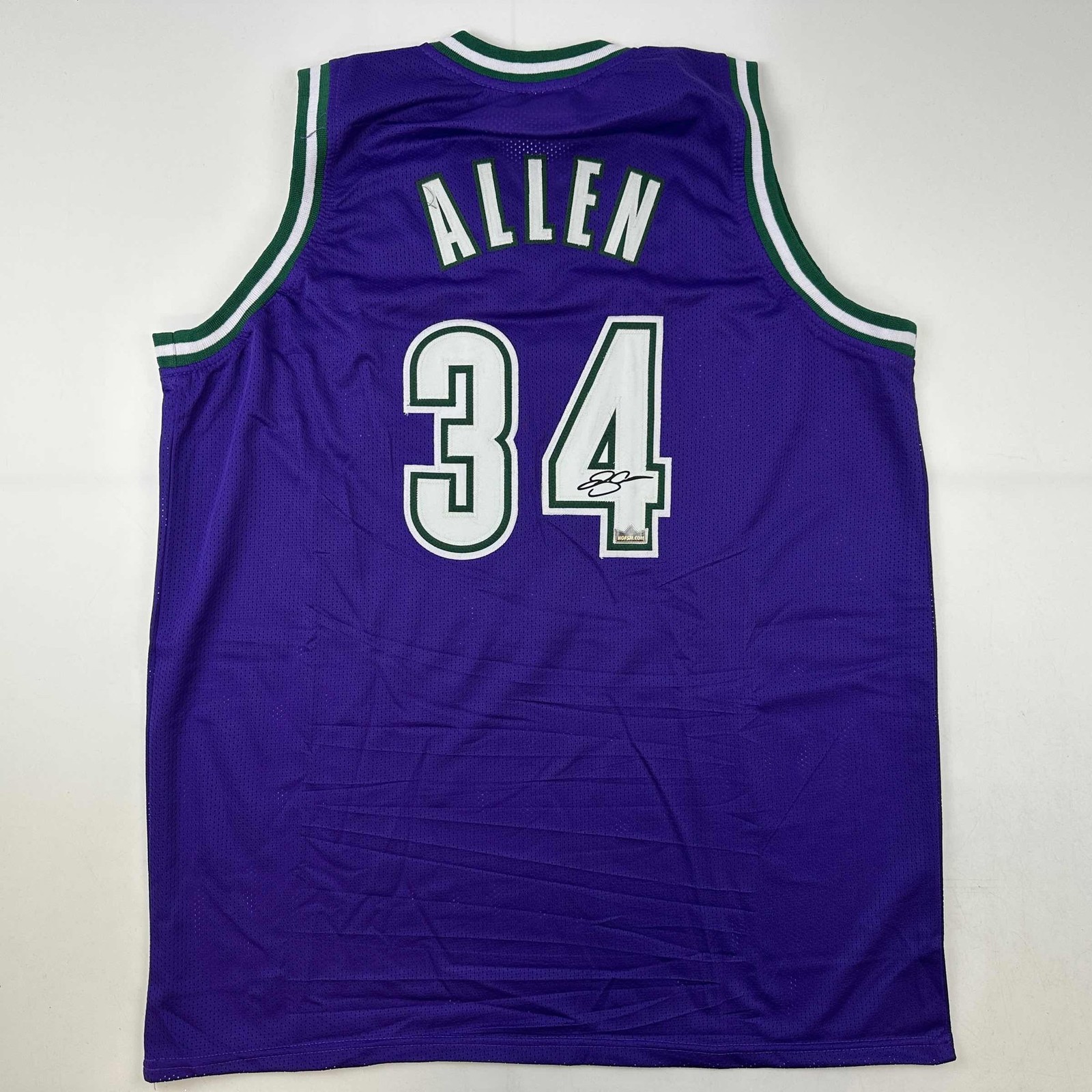 Facsimile Autographed Ray Allen Milwaukee Purple Jersey Size Men's XL