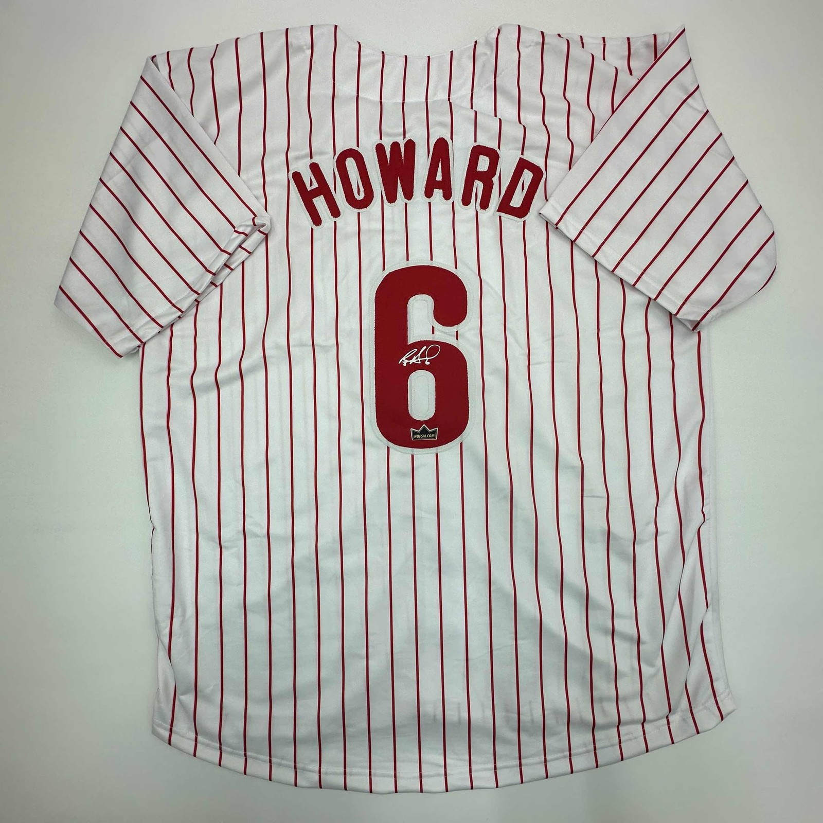 Facsimile Autographed Ryan Howard Philadelphia Pinstripe Jersey Men's XL