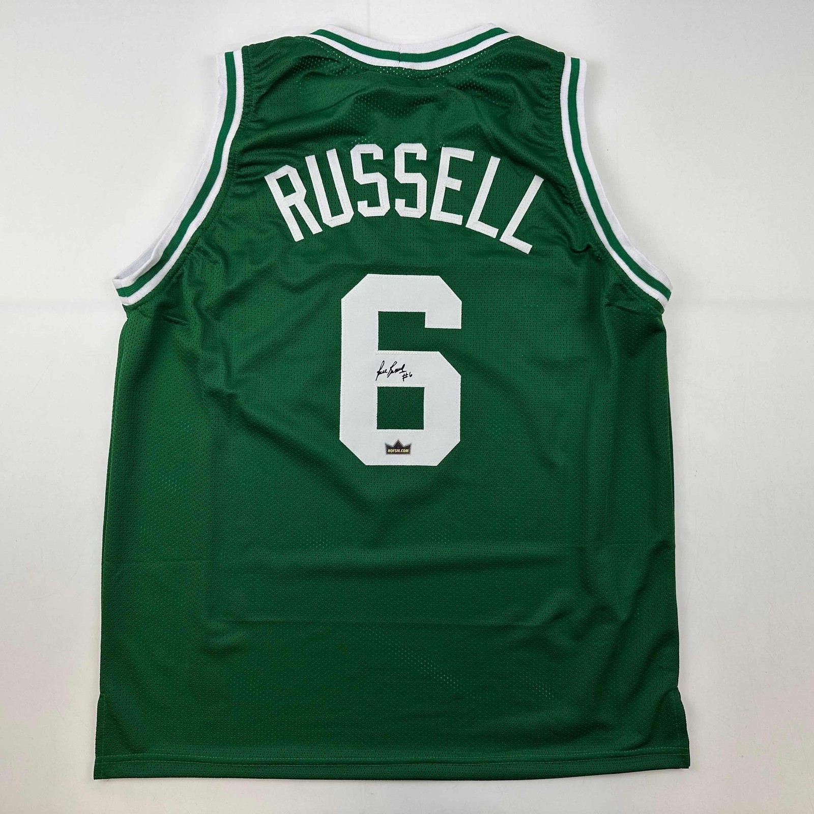 Facsimile Autographed Bill Russell Boston Green Auto Jersey Men's XL